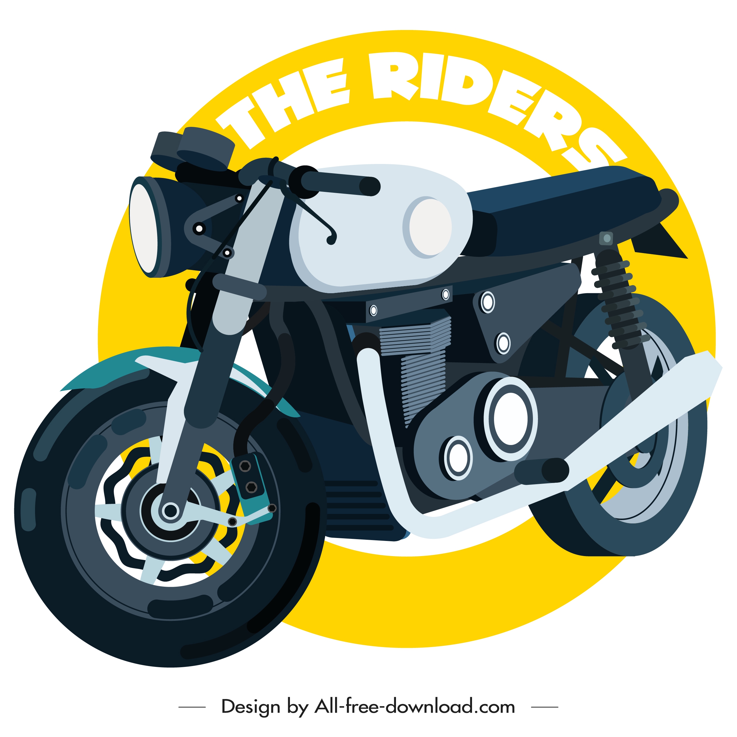 motorbike banner template colored 3d design