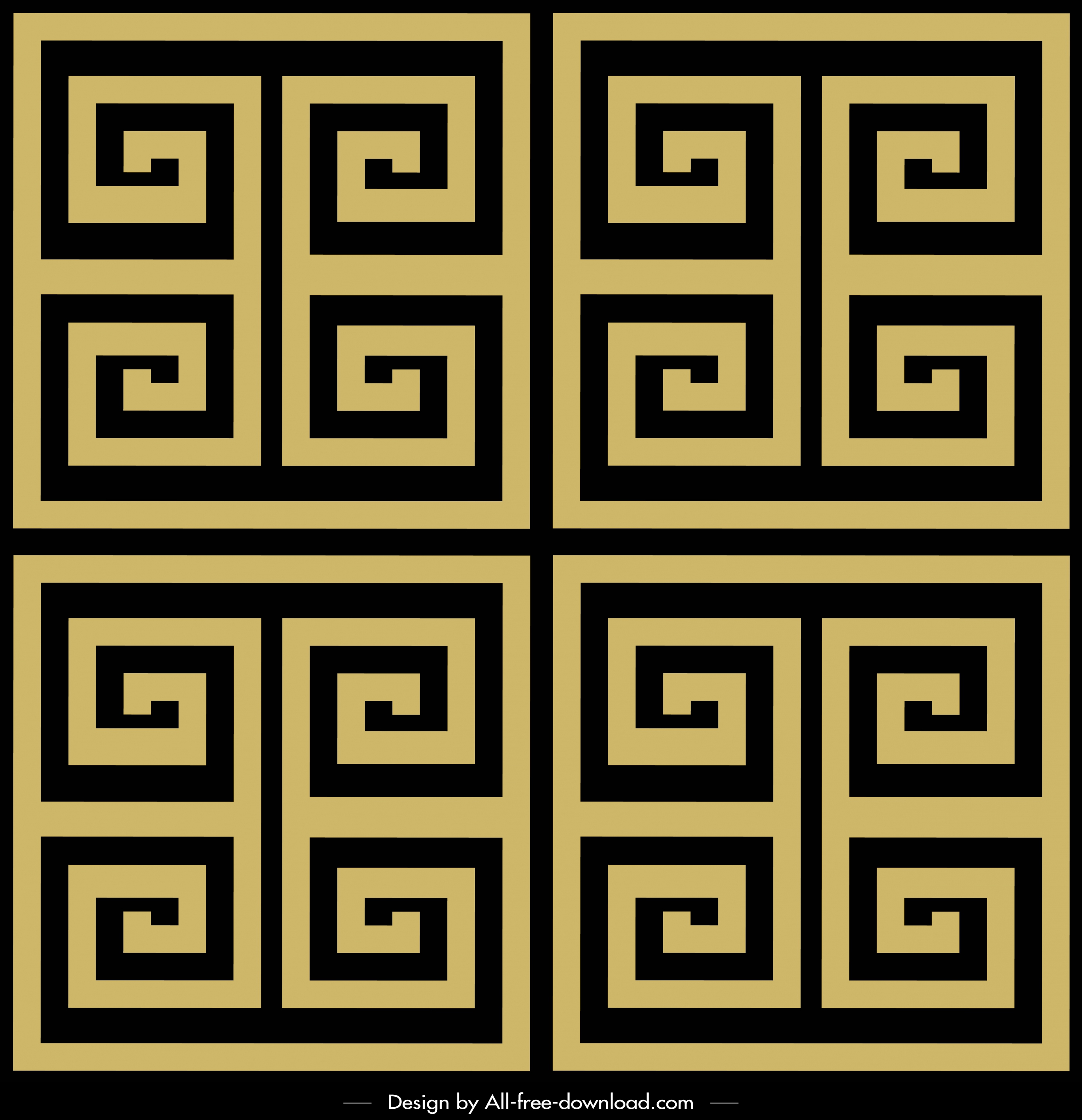 abstract pattern flat classical symmetric maze decor