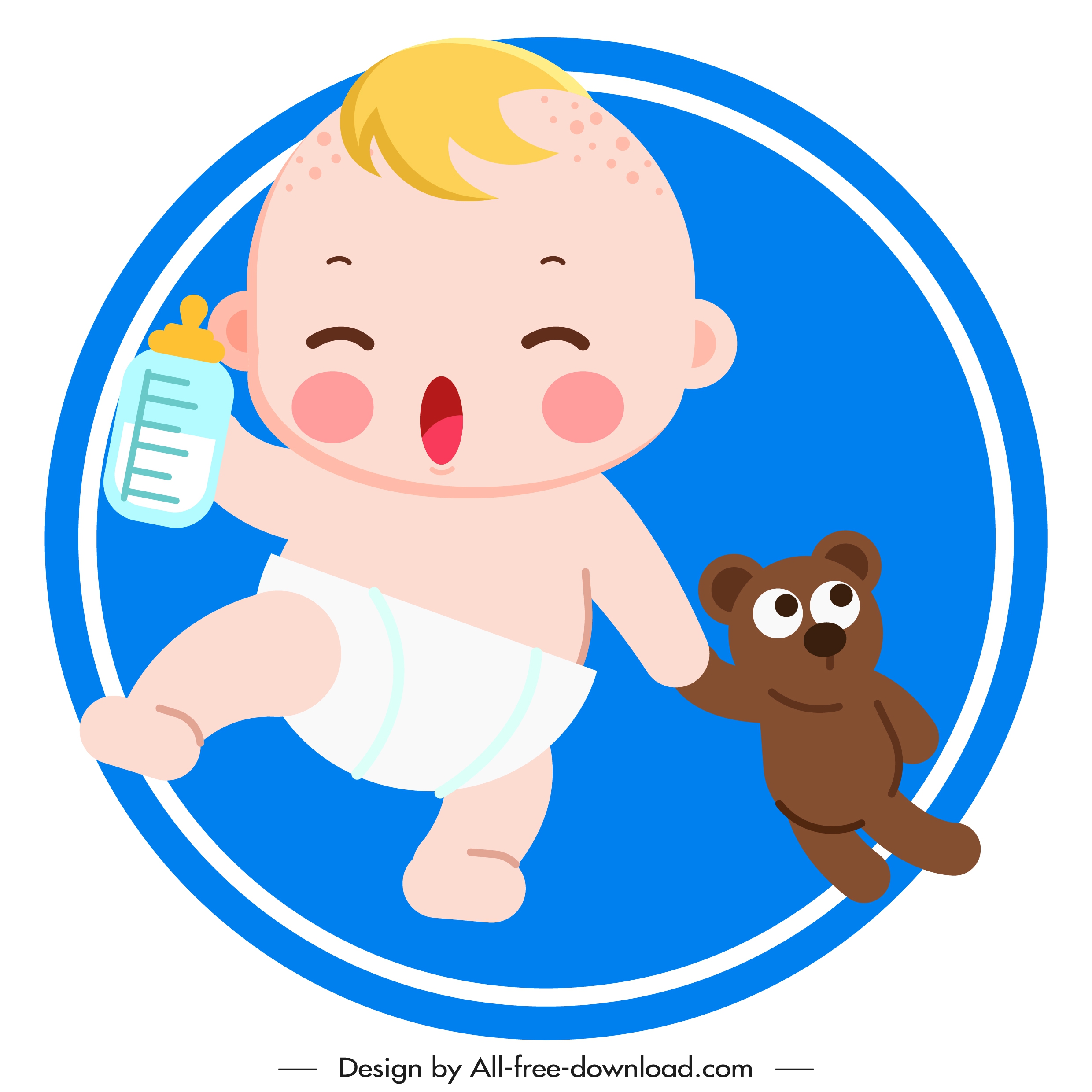 playful baby icon cute cartoon character sketch