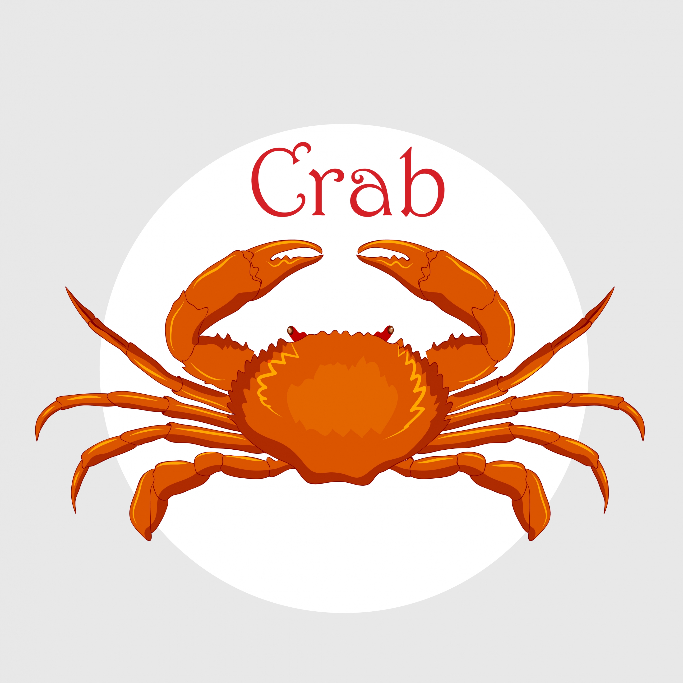 seafood background red crab icon decor