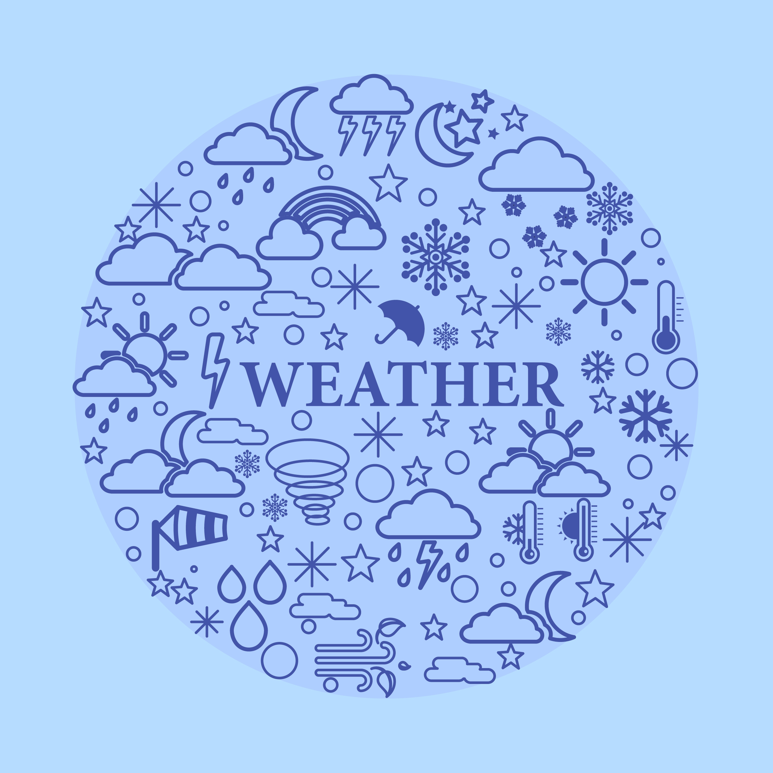 weather design elements flat circle layout