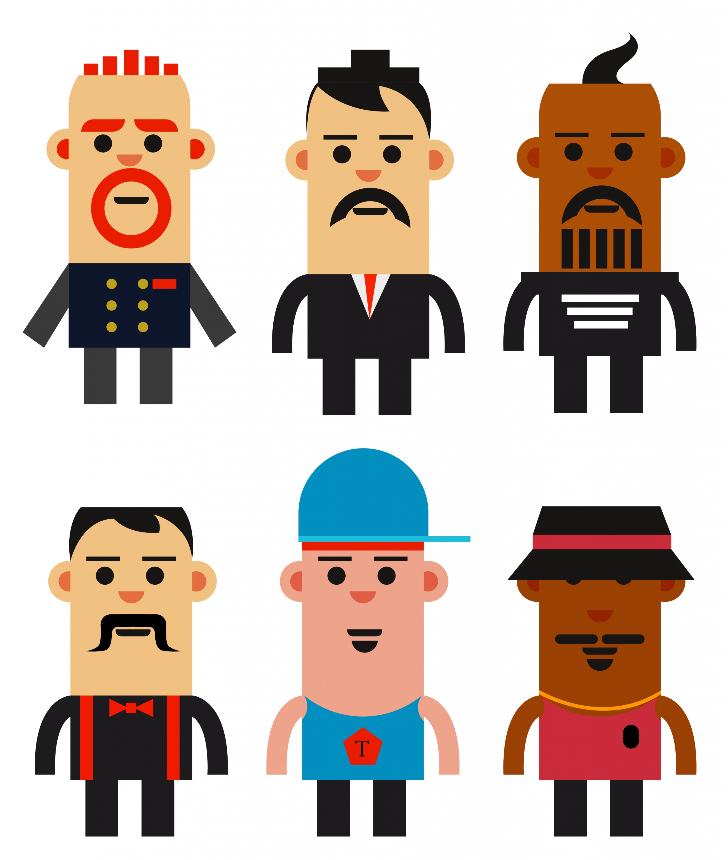 man icons collection colored flat design