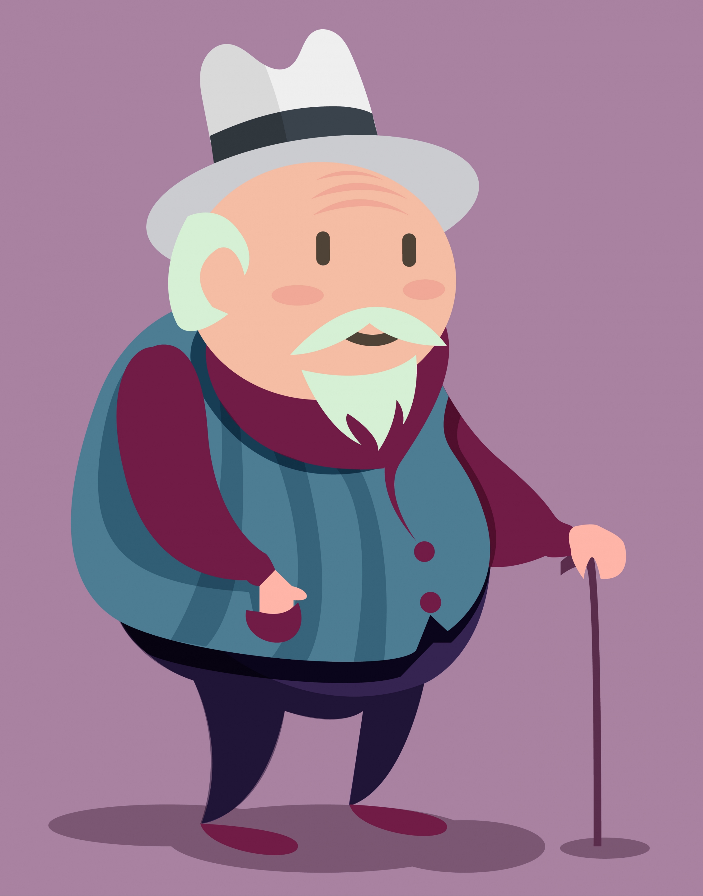 old man drawing colored cartoon design