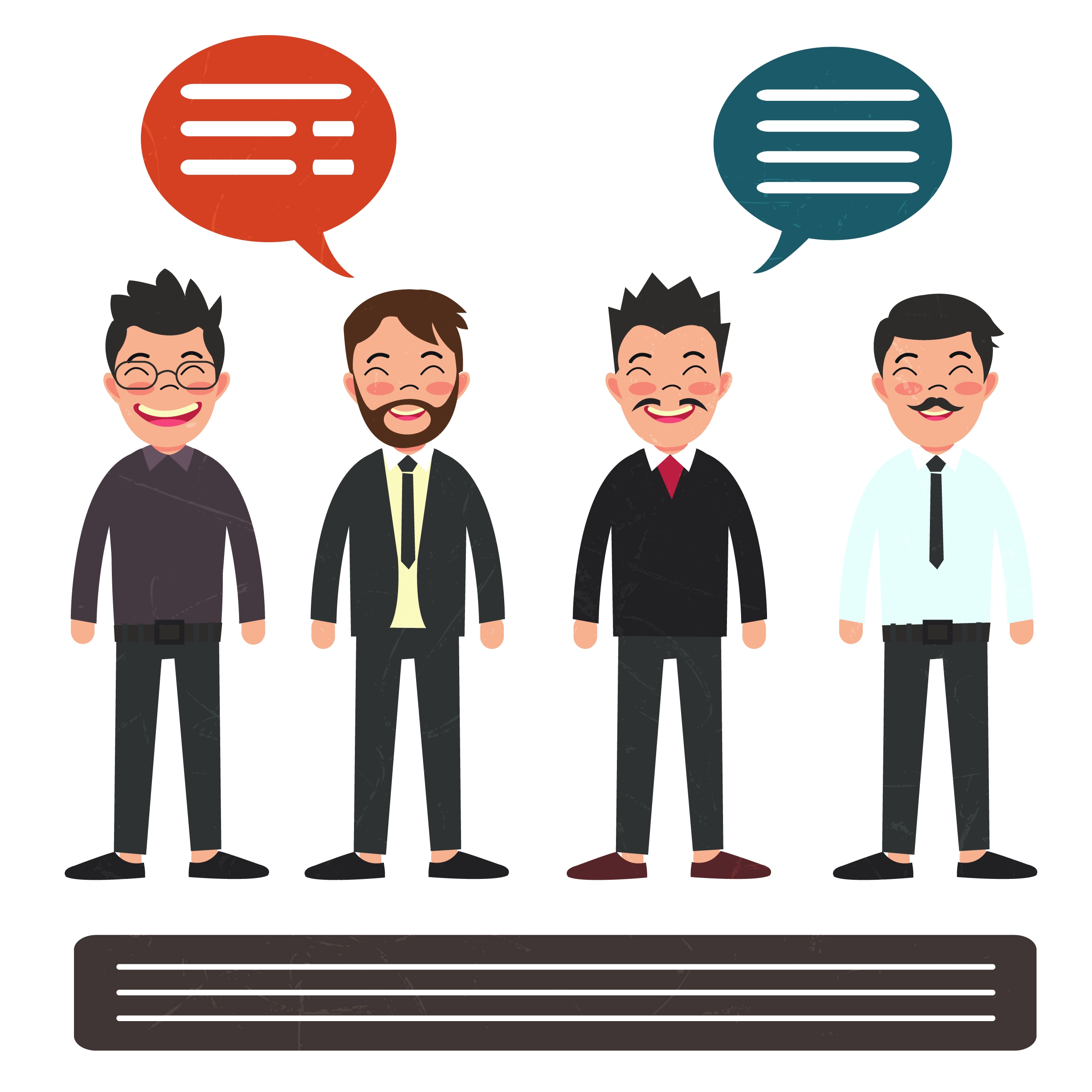 elegant men icons colored cartoon design