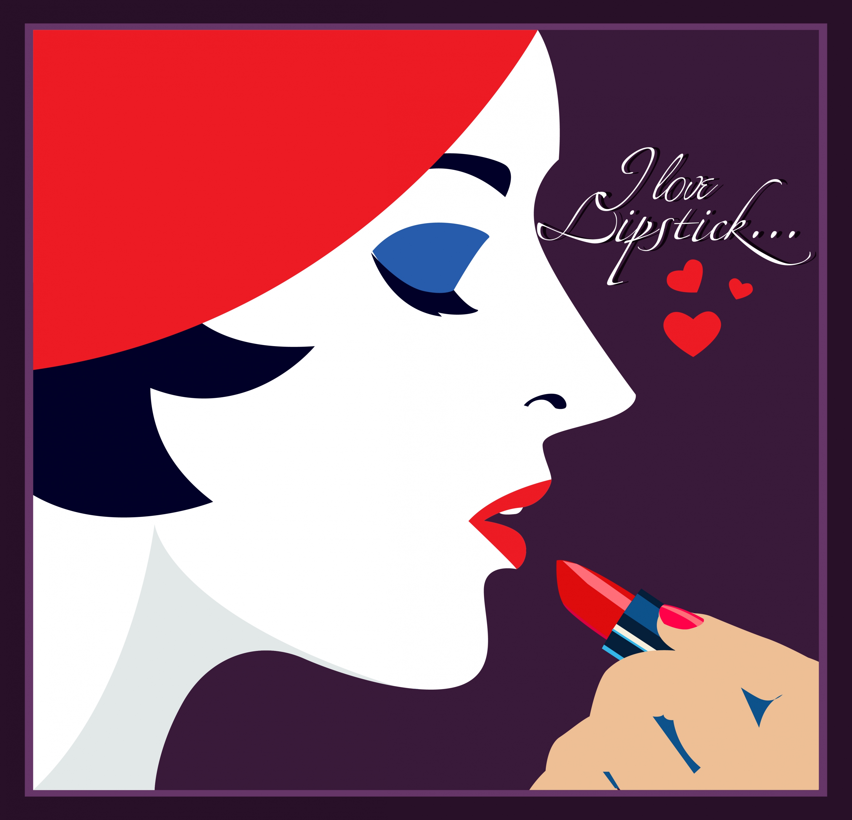 lipstick advertising woman face icon colored cartoon design