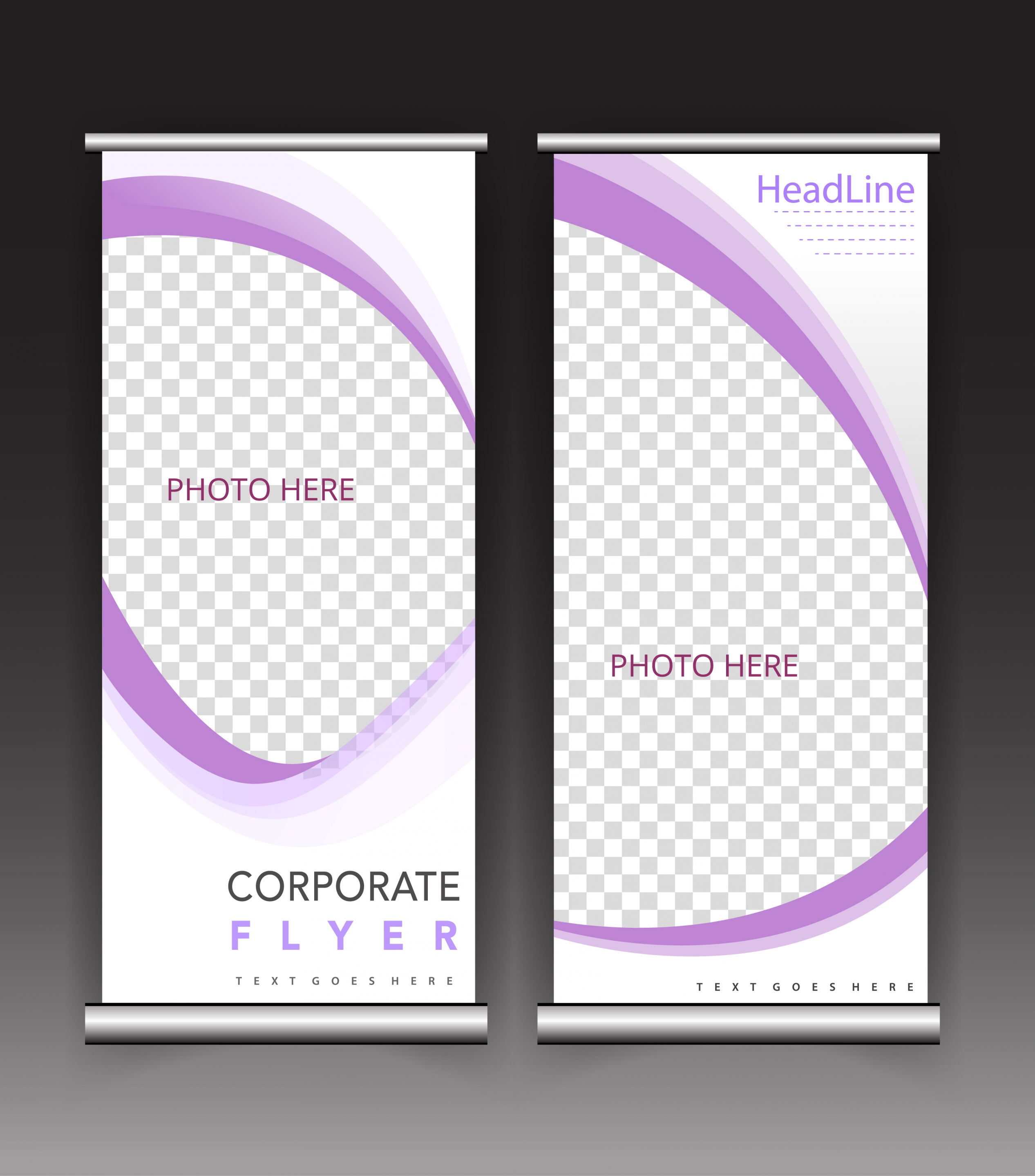 corporate flyer template curves checkered decor roll design