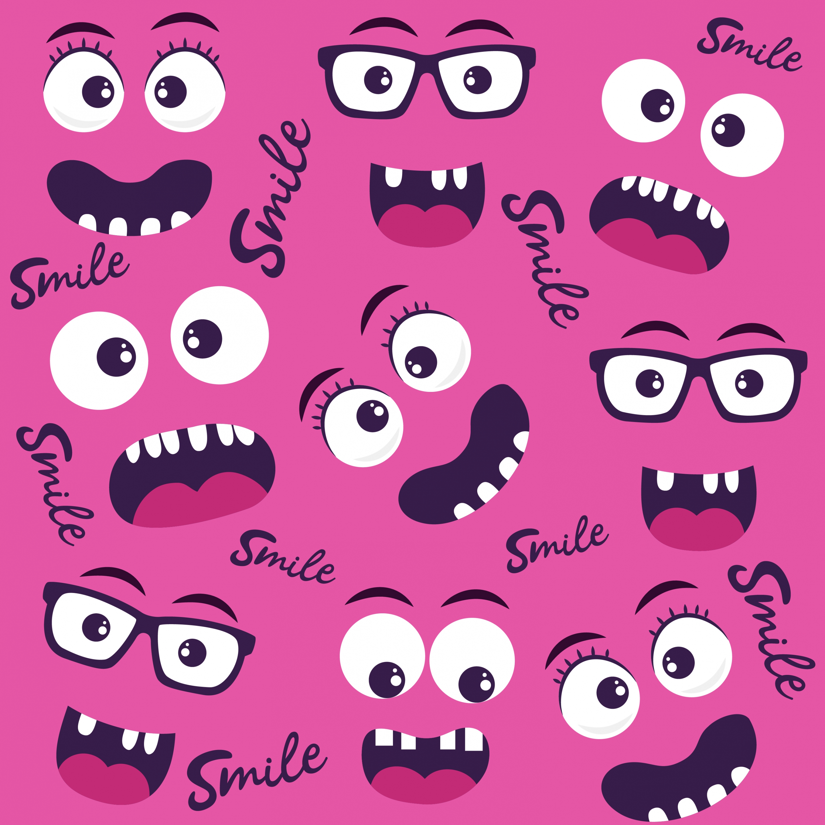 emotion faces background funny design various emoticon