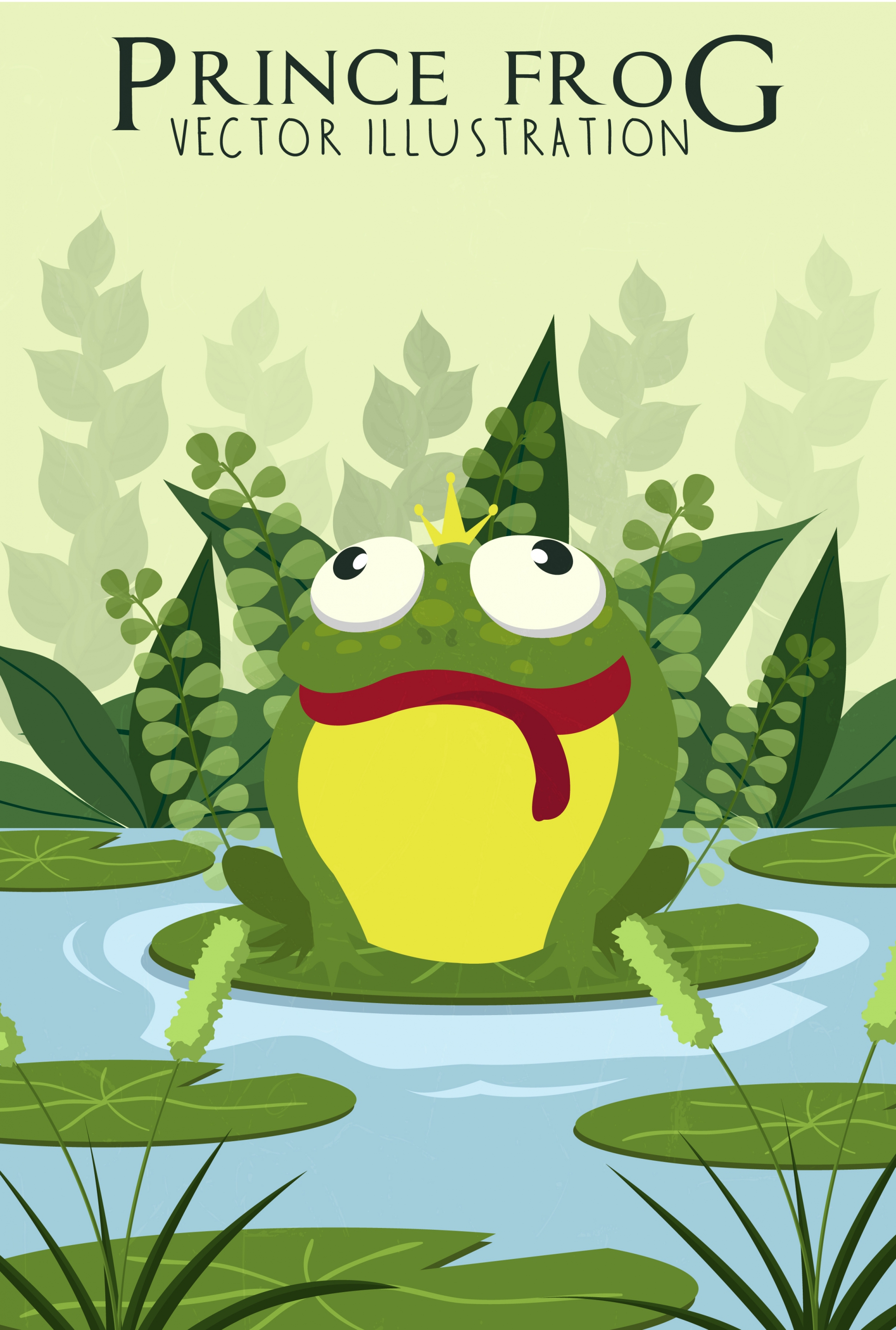 wildlife drawing green frog icon colored cartoon