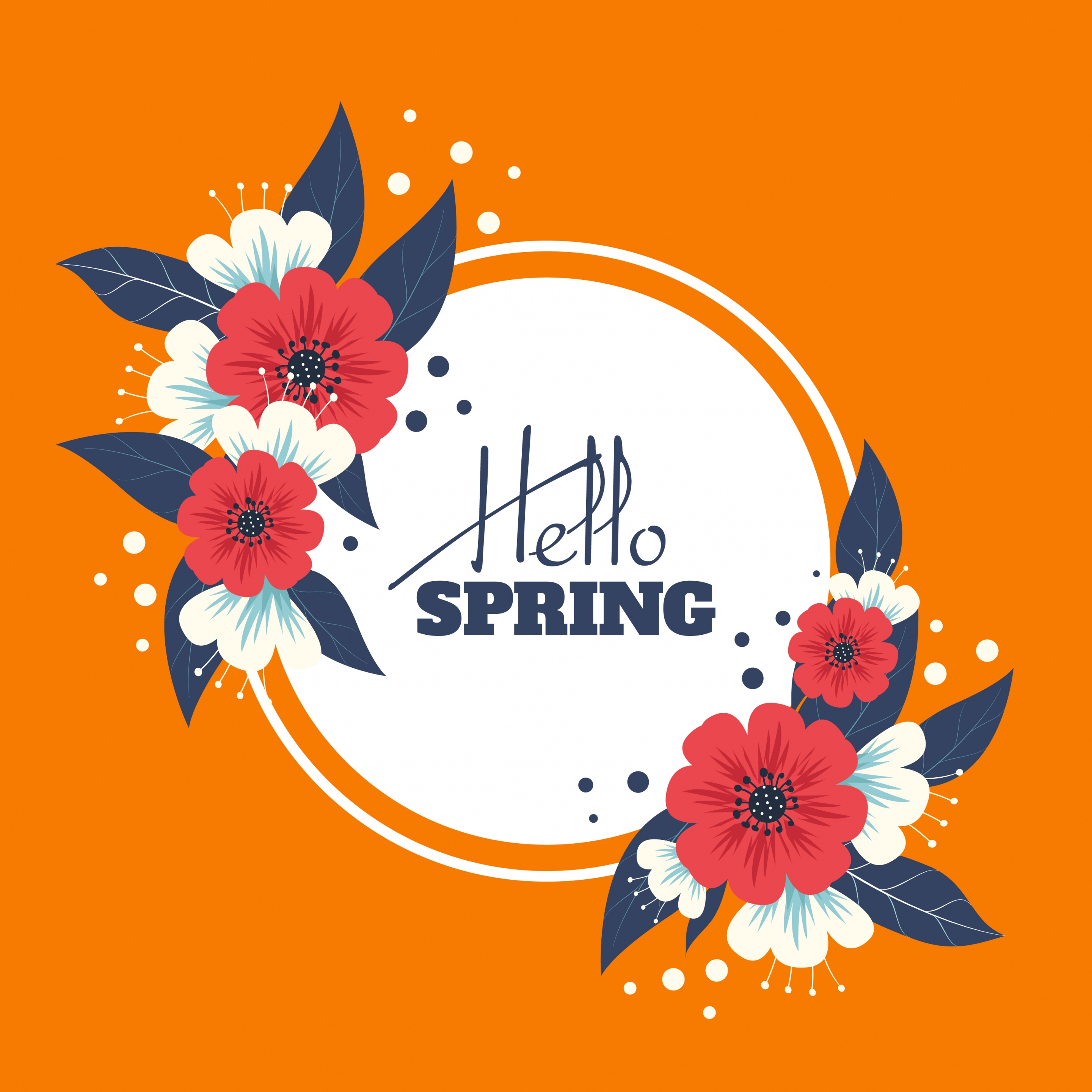 spring banner flowers leaf icons classical design