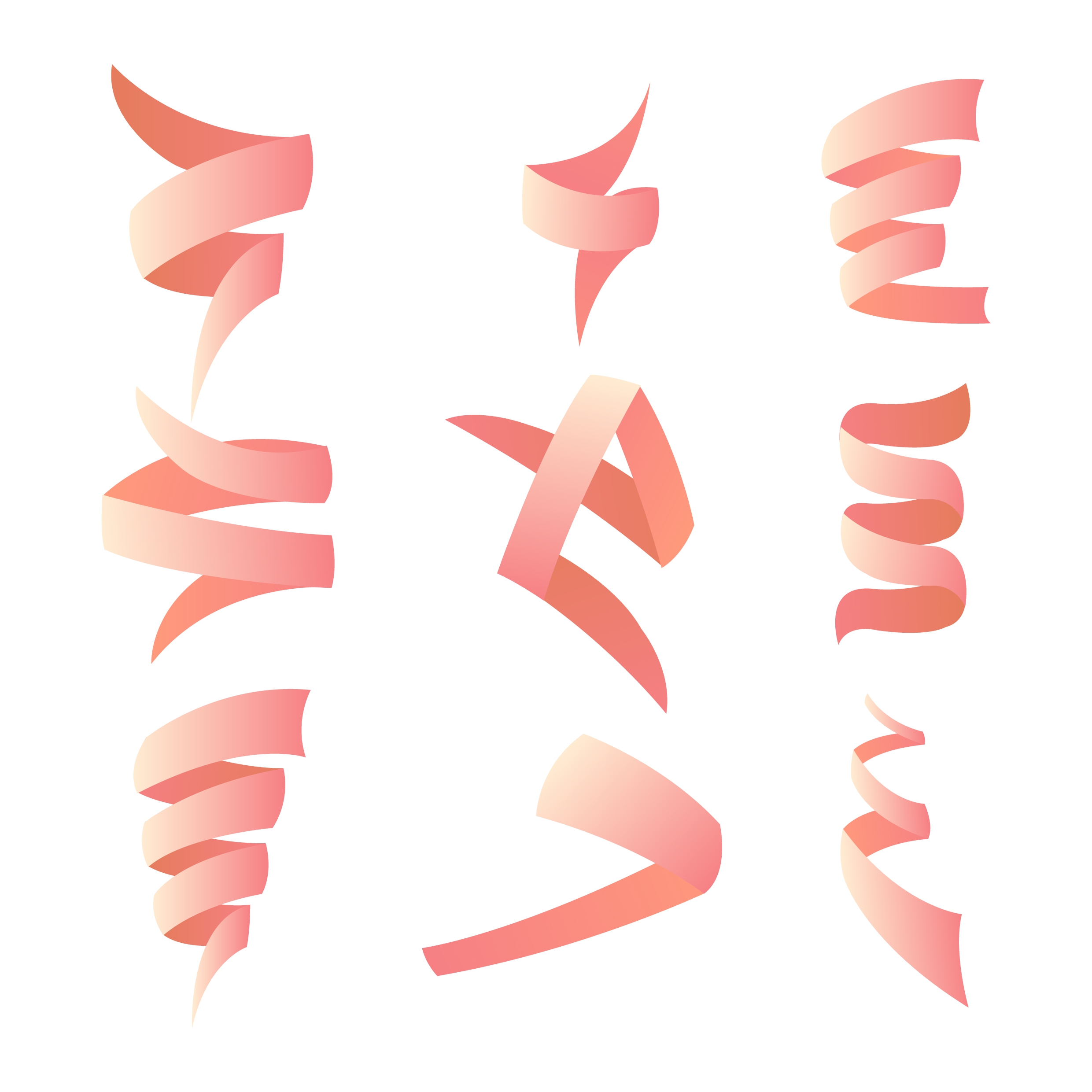 twisted ribbon icons isolation 3d pink design