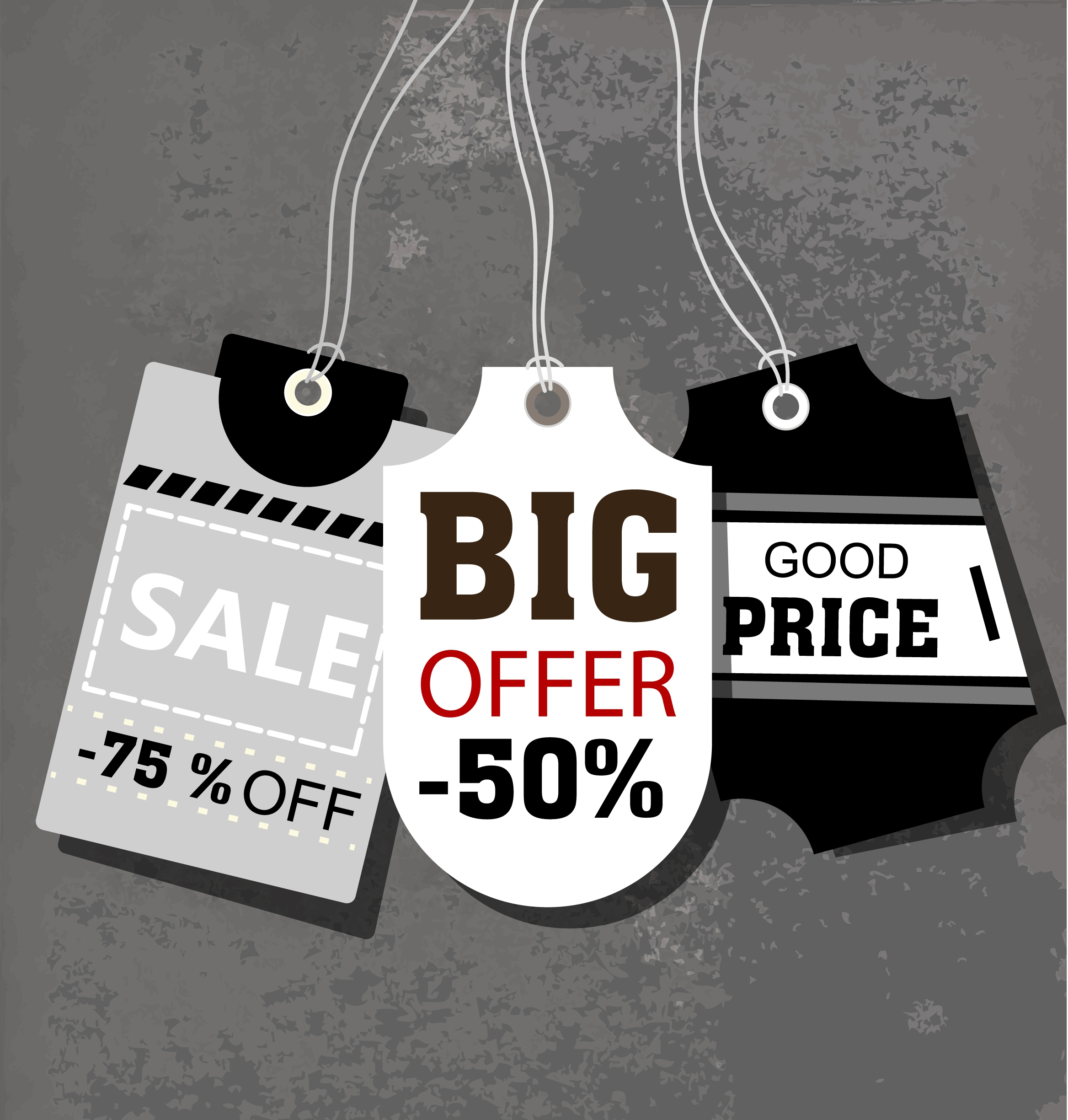 sale tags templates retro design black white decoration