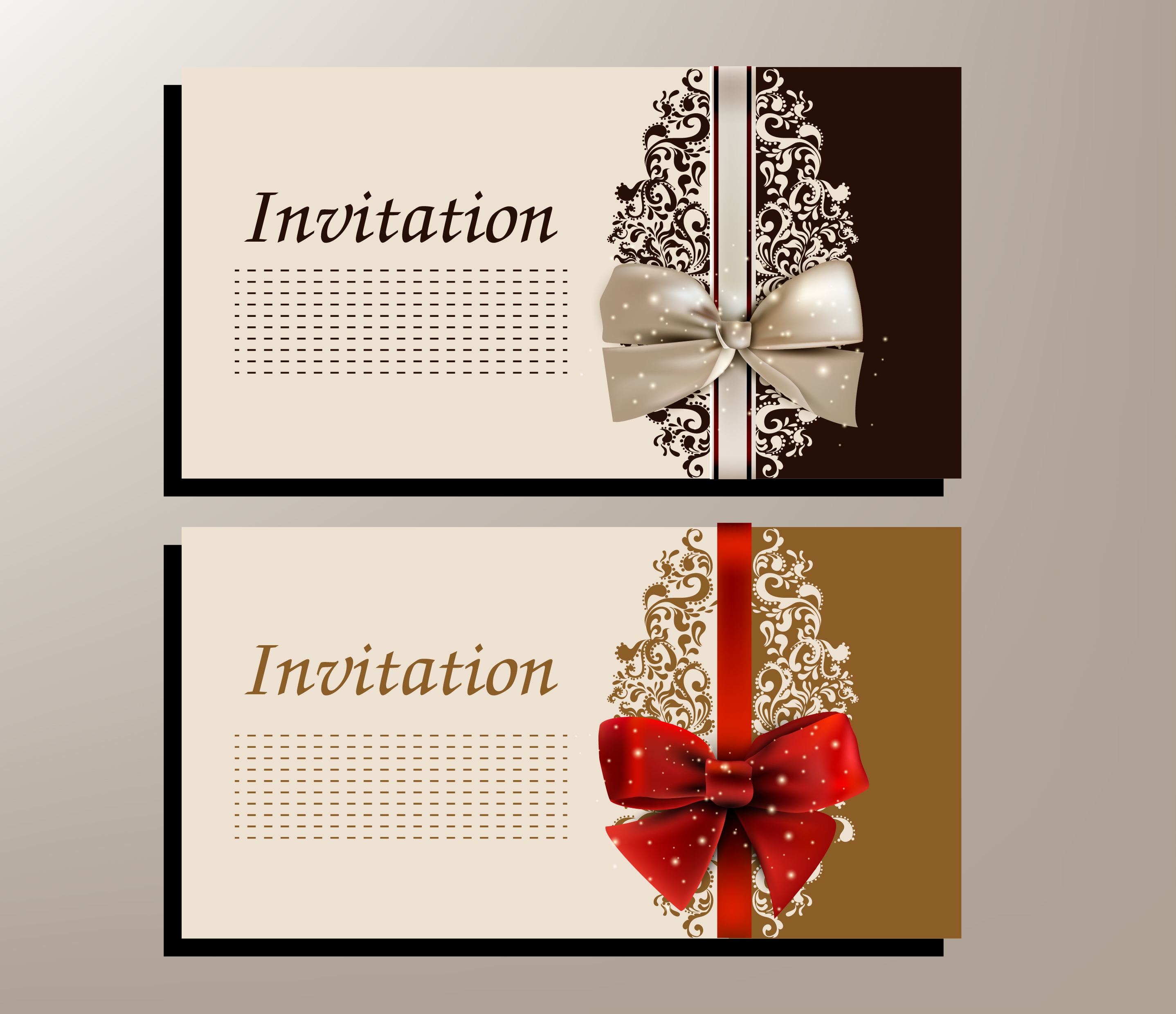 wedding card template knot icon shiny classical design