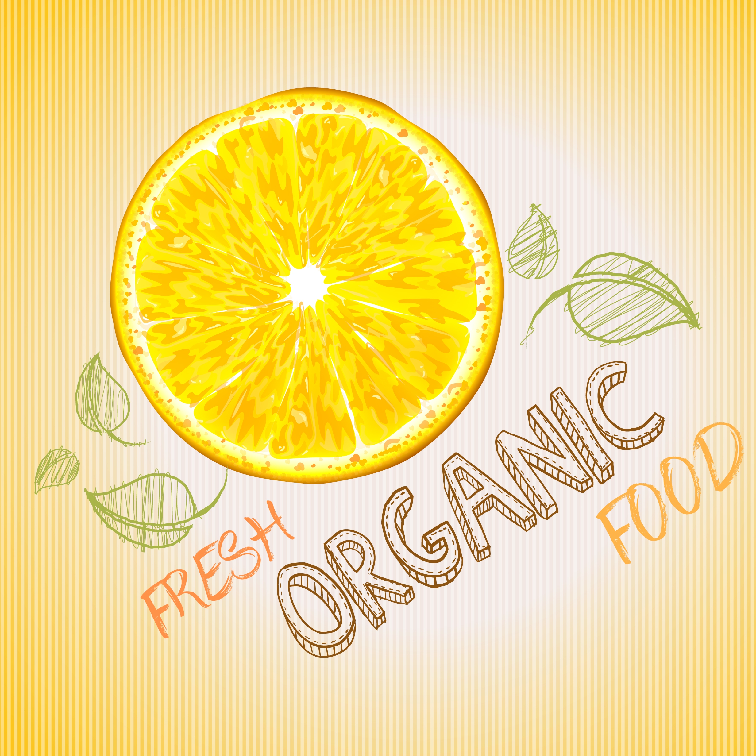 fresh food background handdrawn design lemon icon