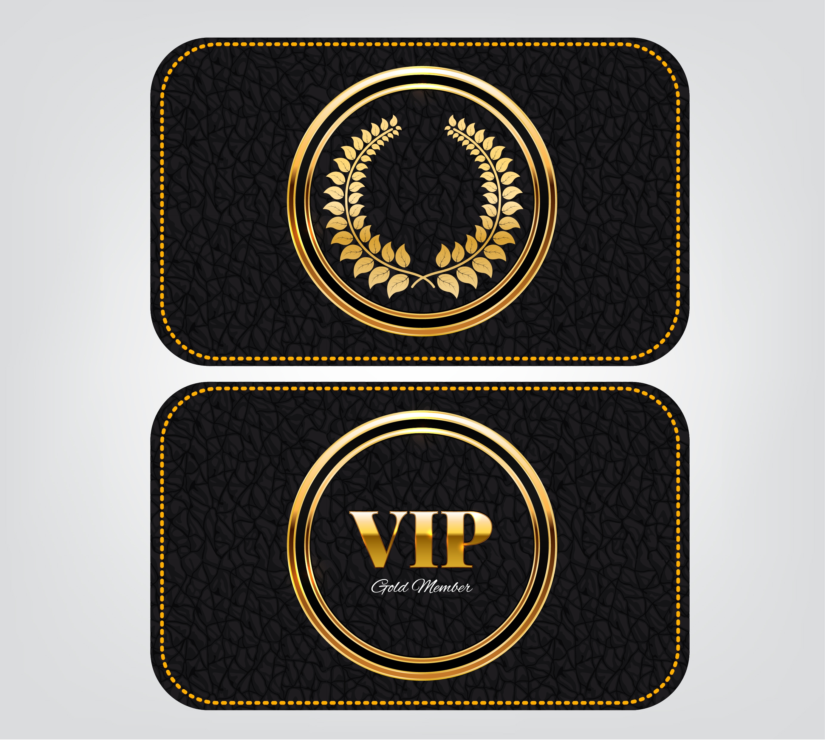 vip card template leather background shiny golden decor