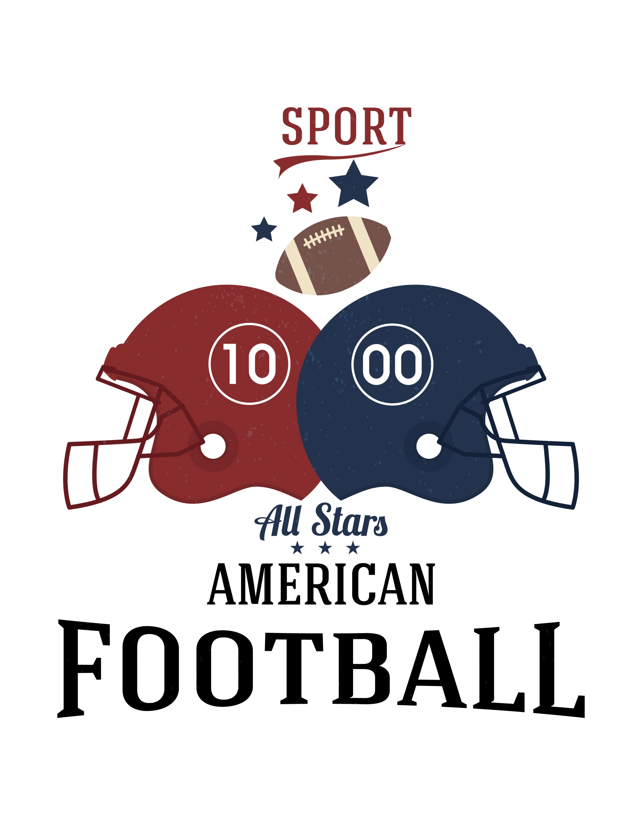 football advertisement helmet ball icons decoration