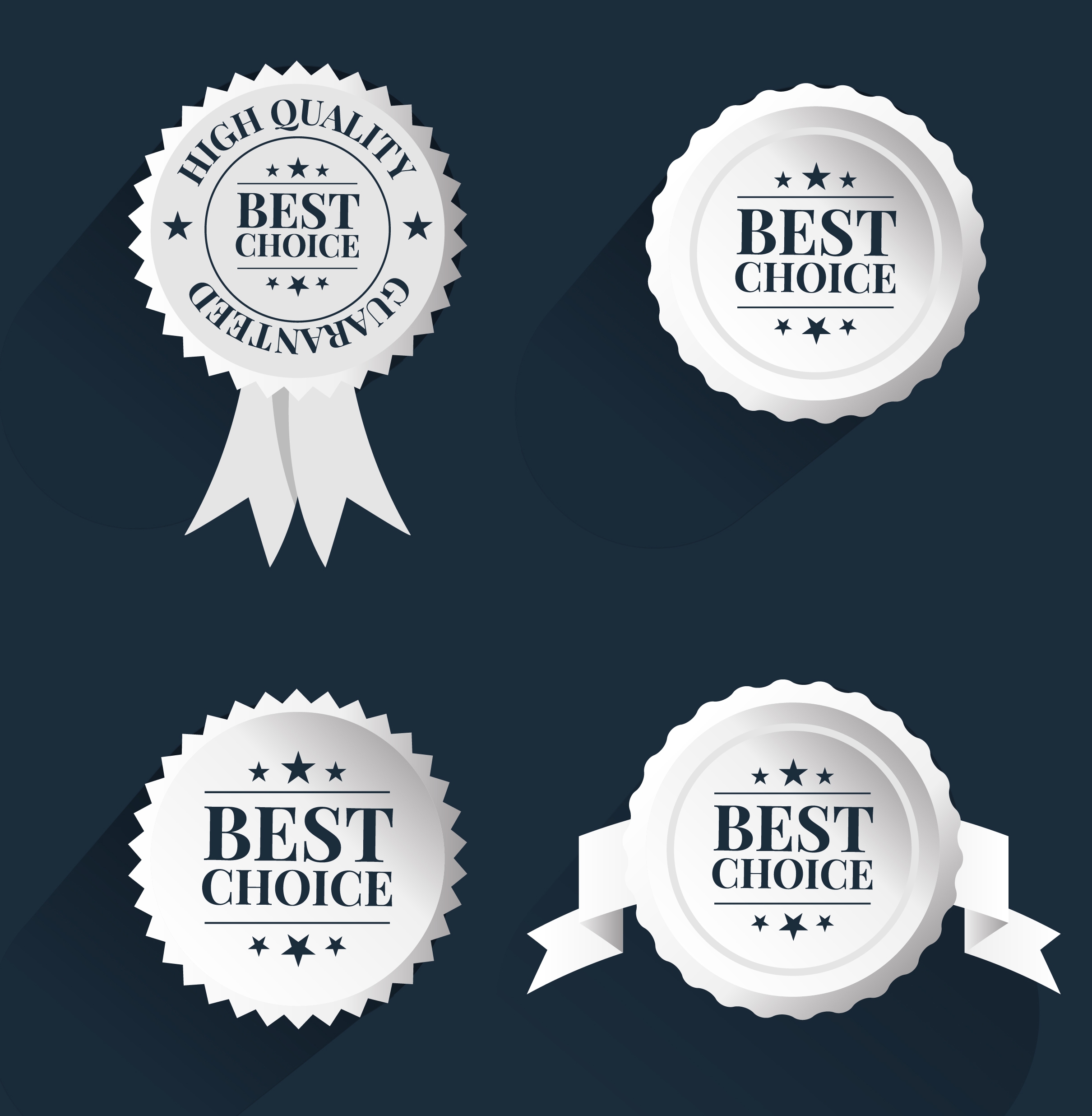 best choice badge templates white circles isolation