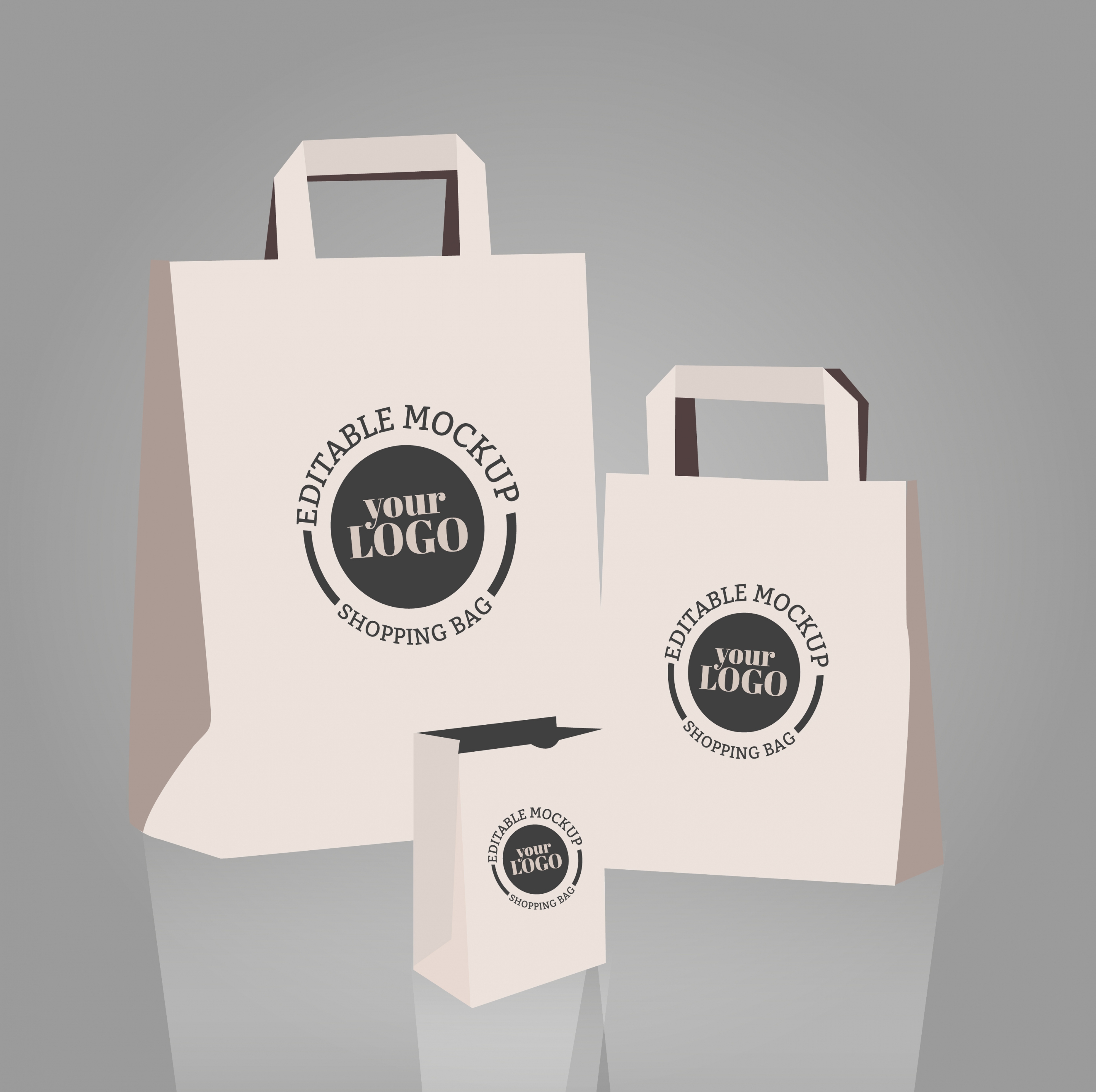 shopping bag templates 3d design circle decoration