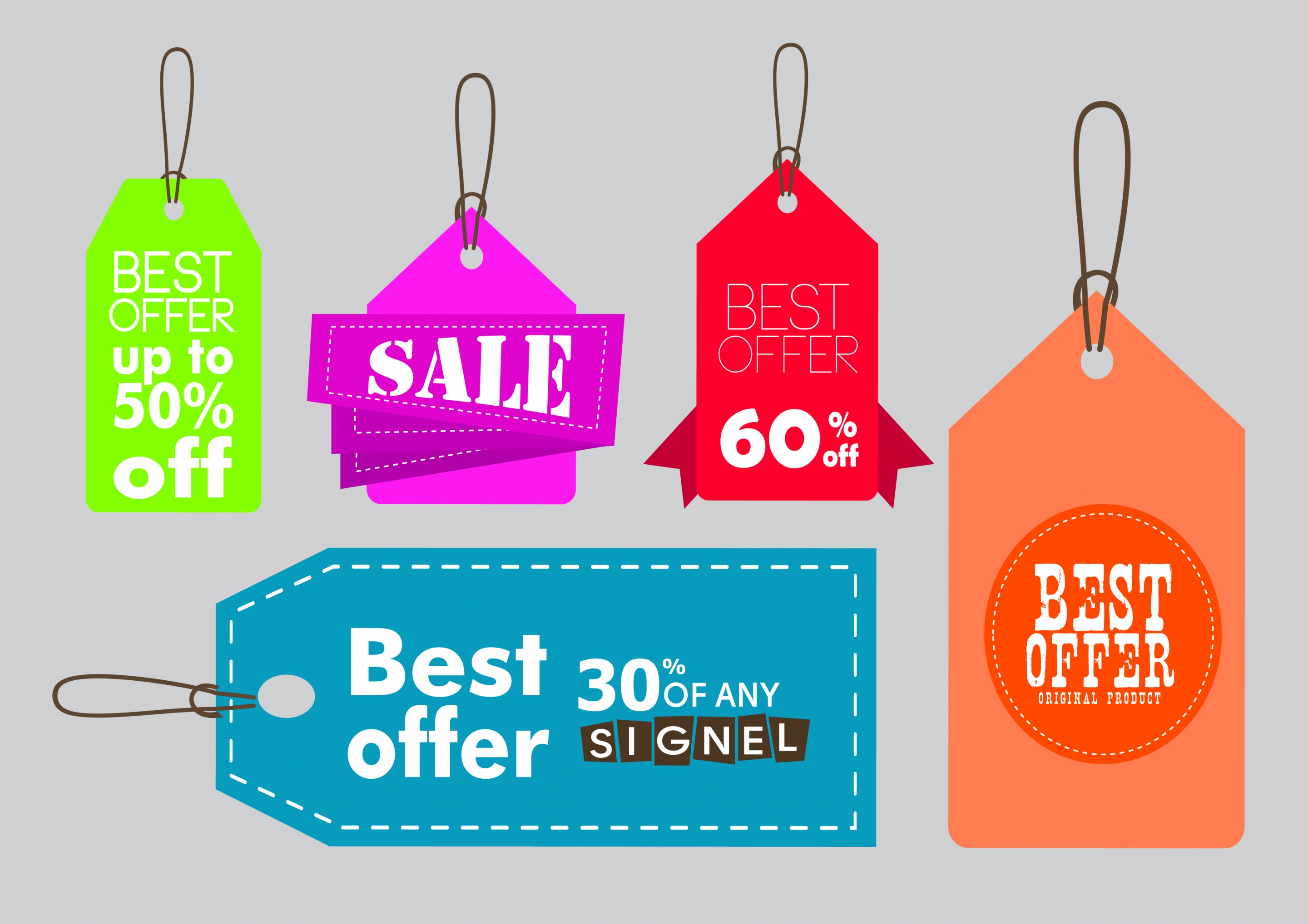 sales tags templates various colored shapes design