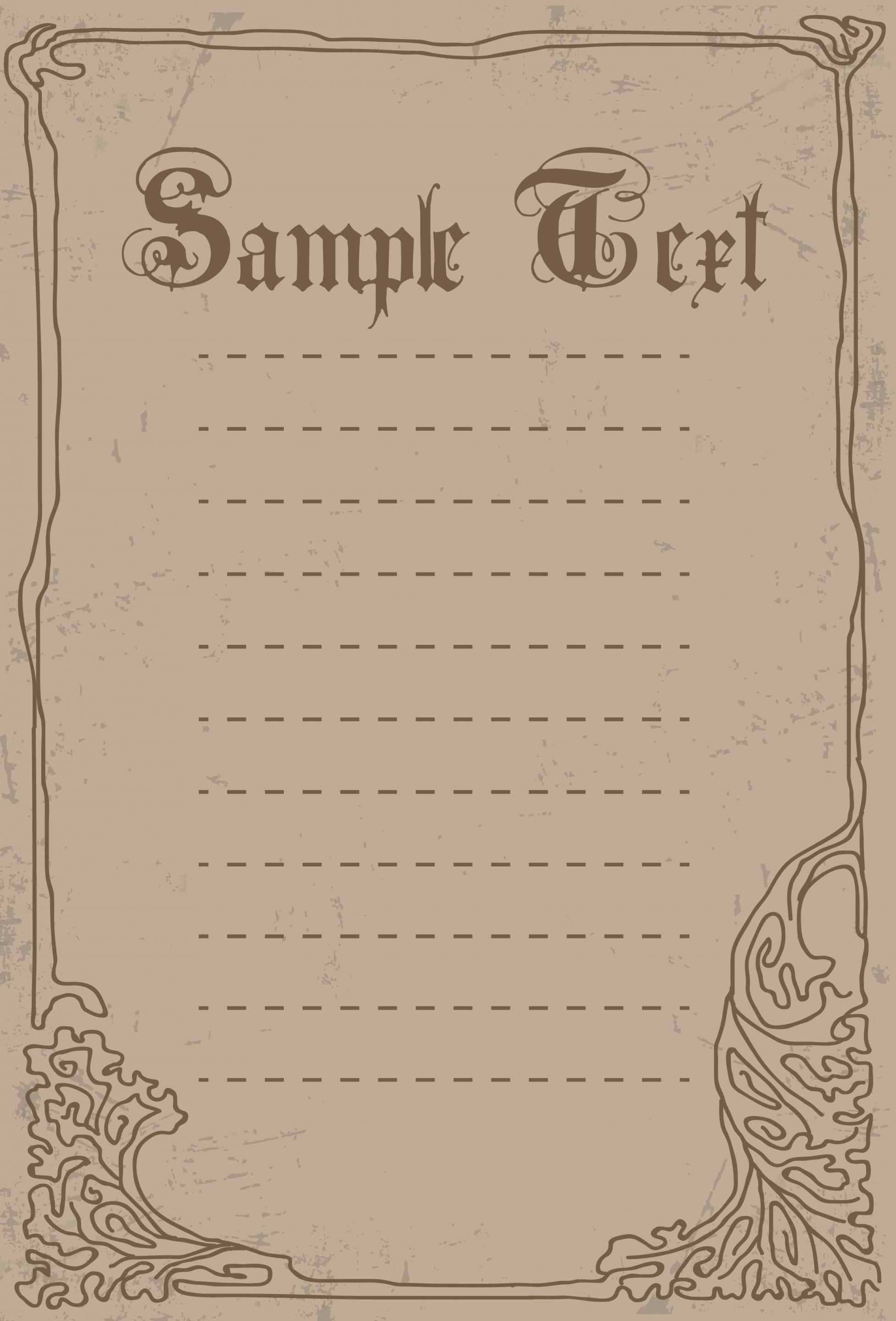 document border template handdrawn pattern retro style