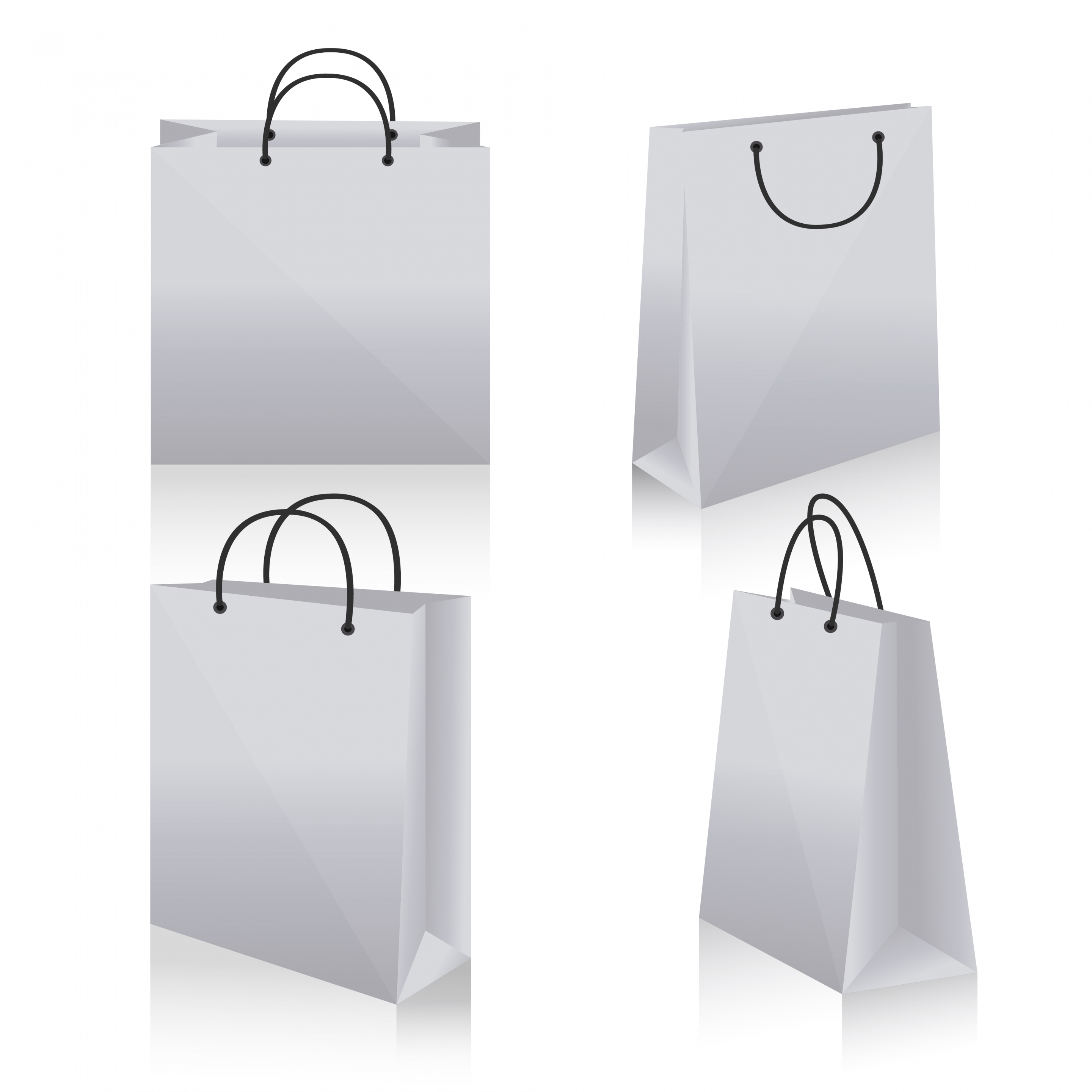 shopping bag icons design 3d white blank sketch