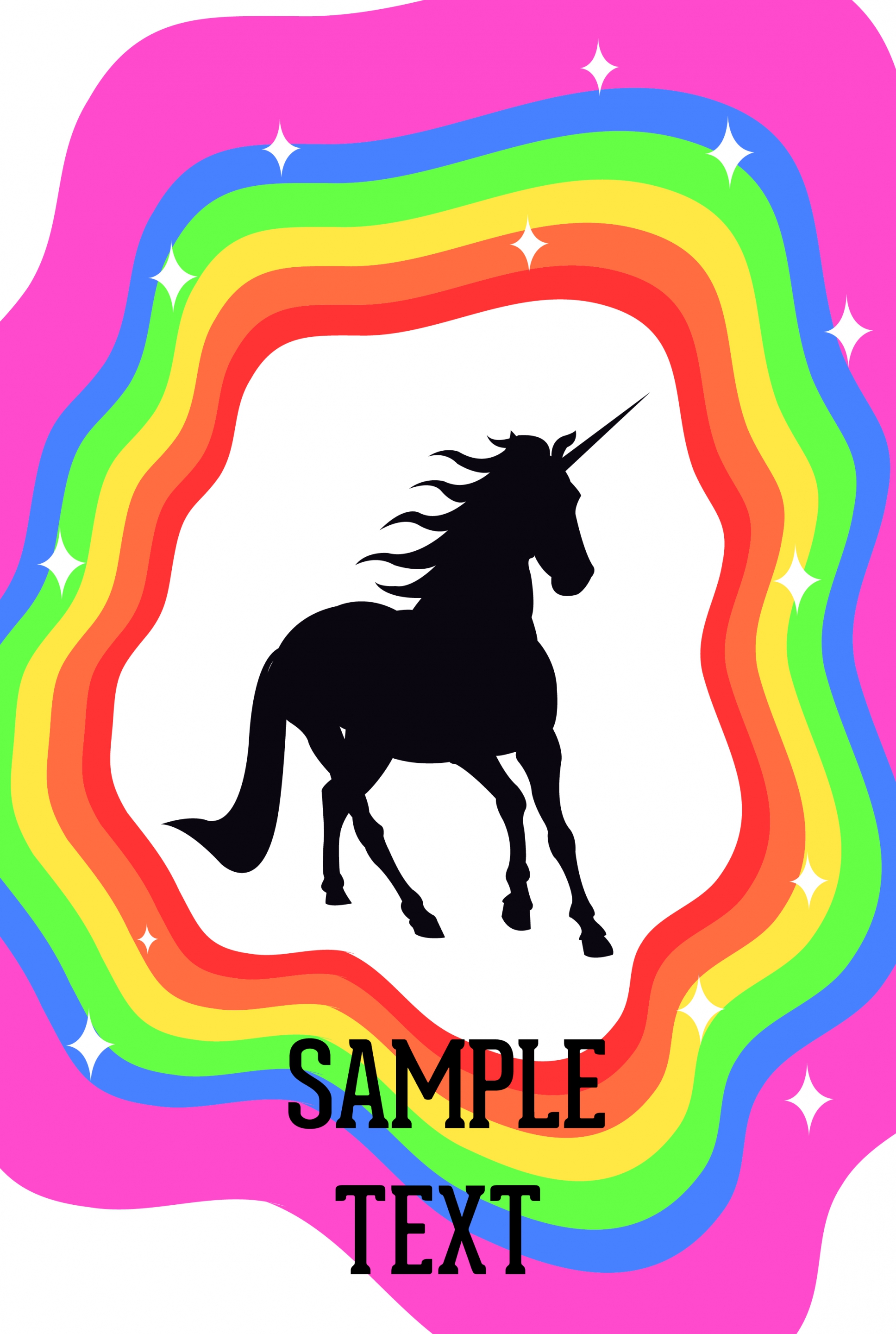 legend background unicorn silhouette design colorful rainbow decor