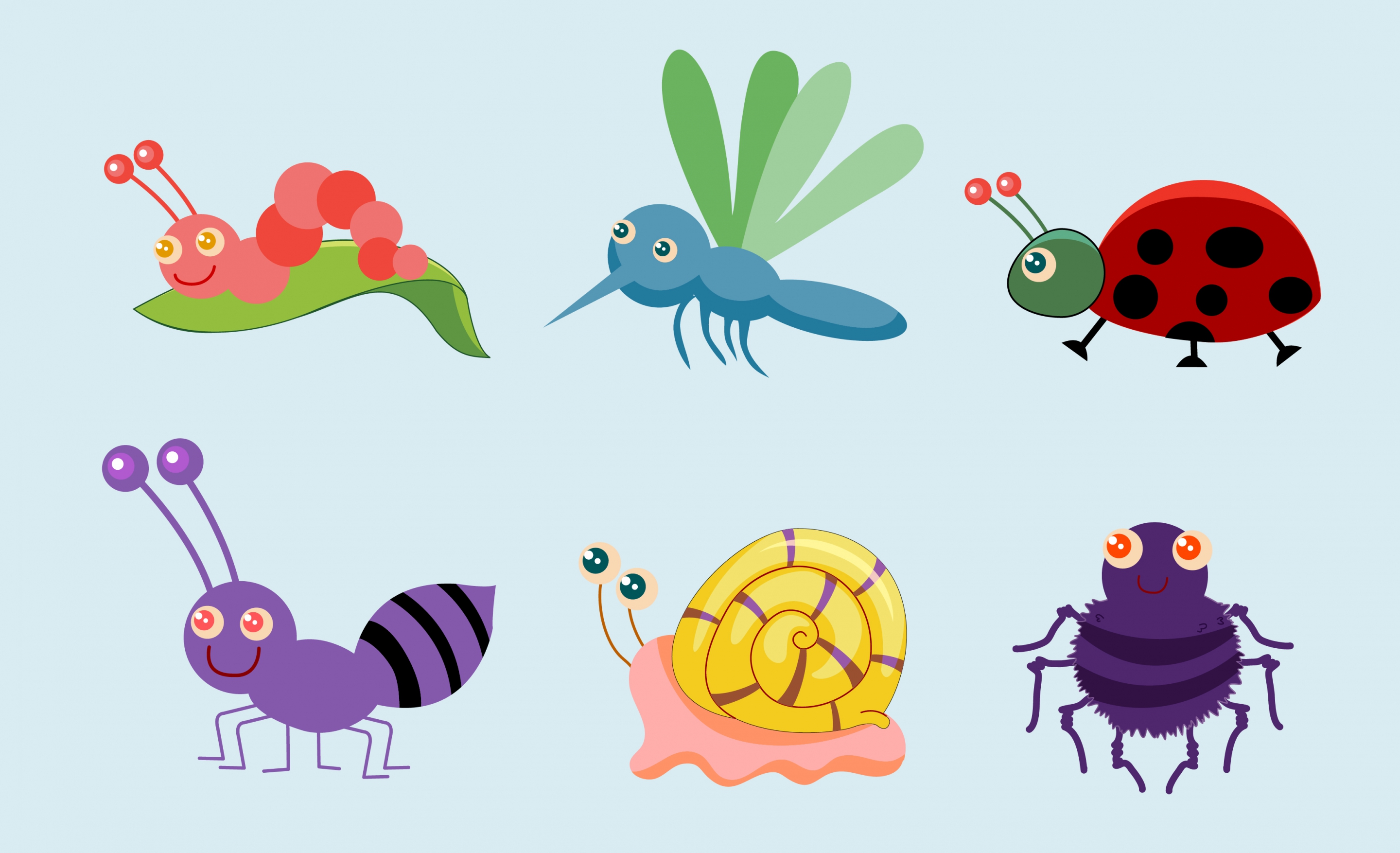 insects icons collection various colored symbols