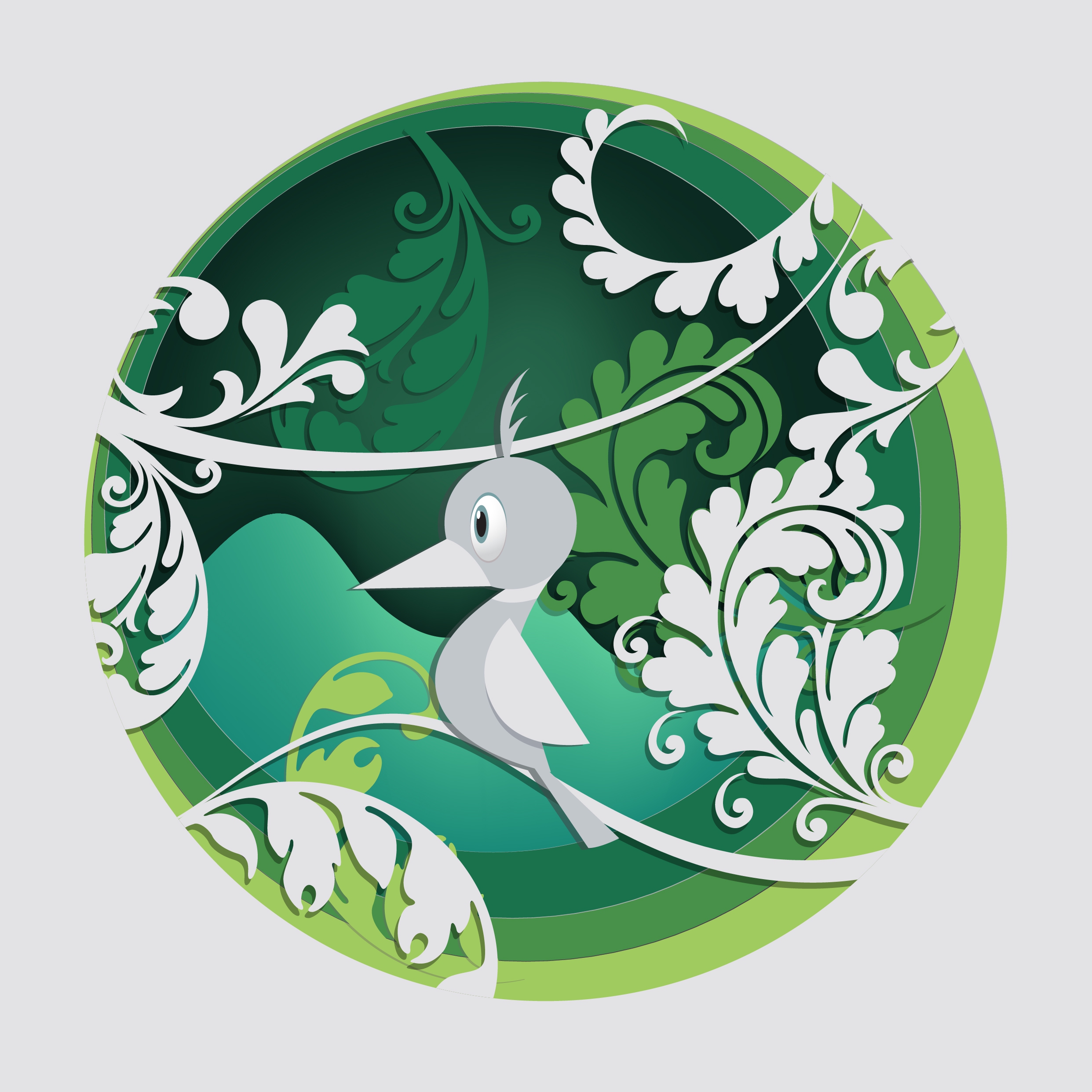 flowers bird background classical curves decoration