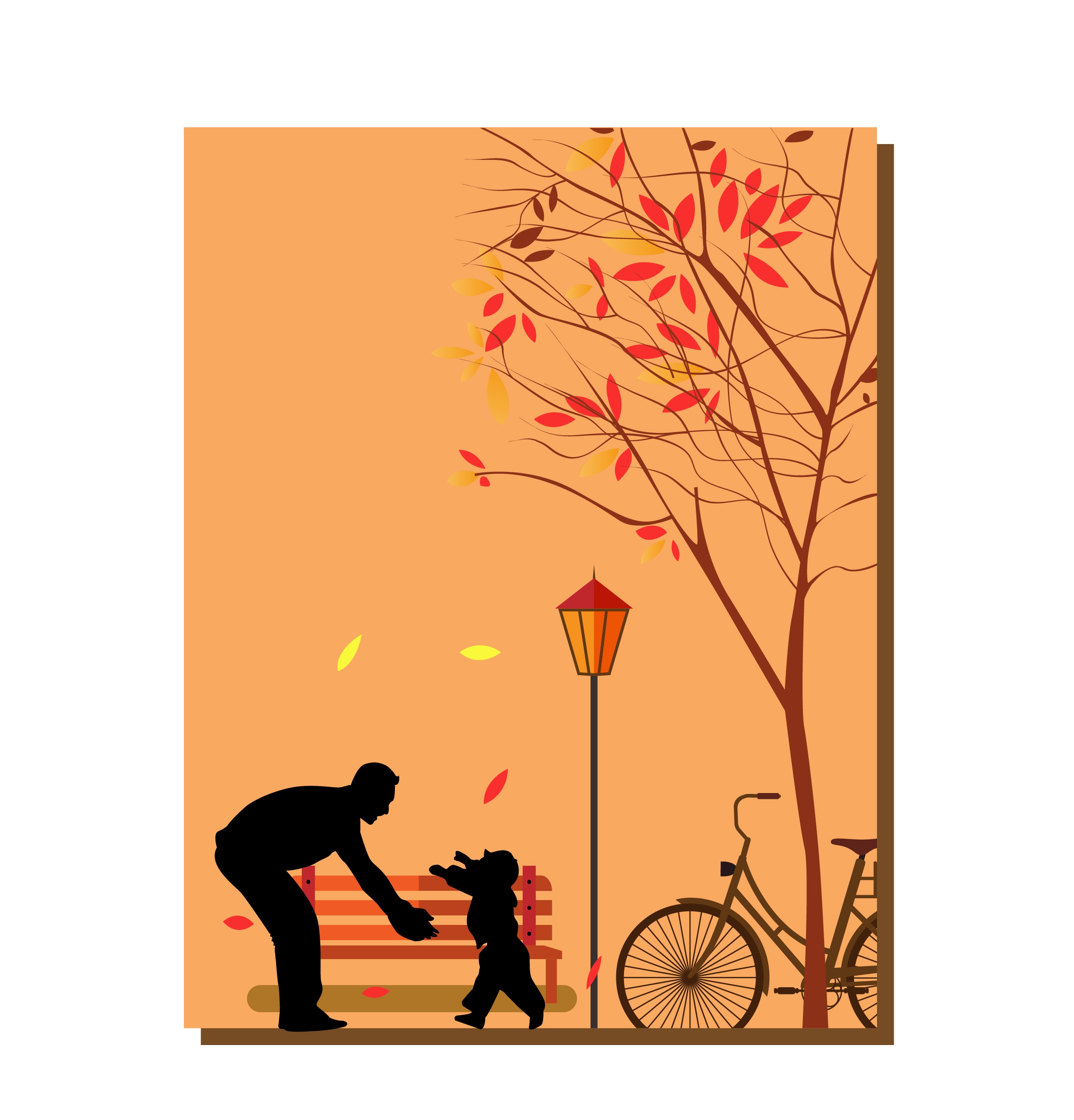 father day background silhouette design daddy son icons