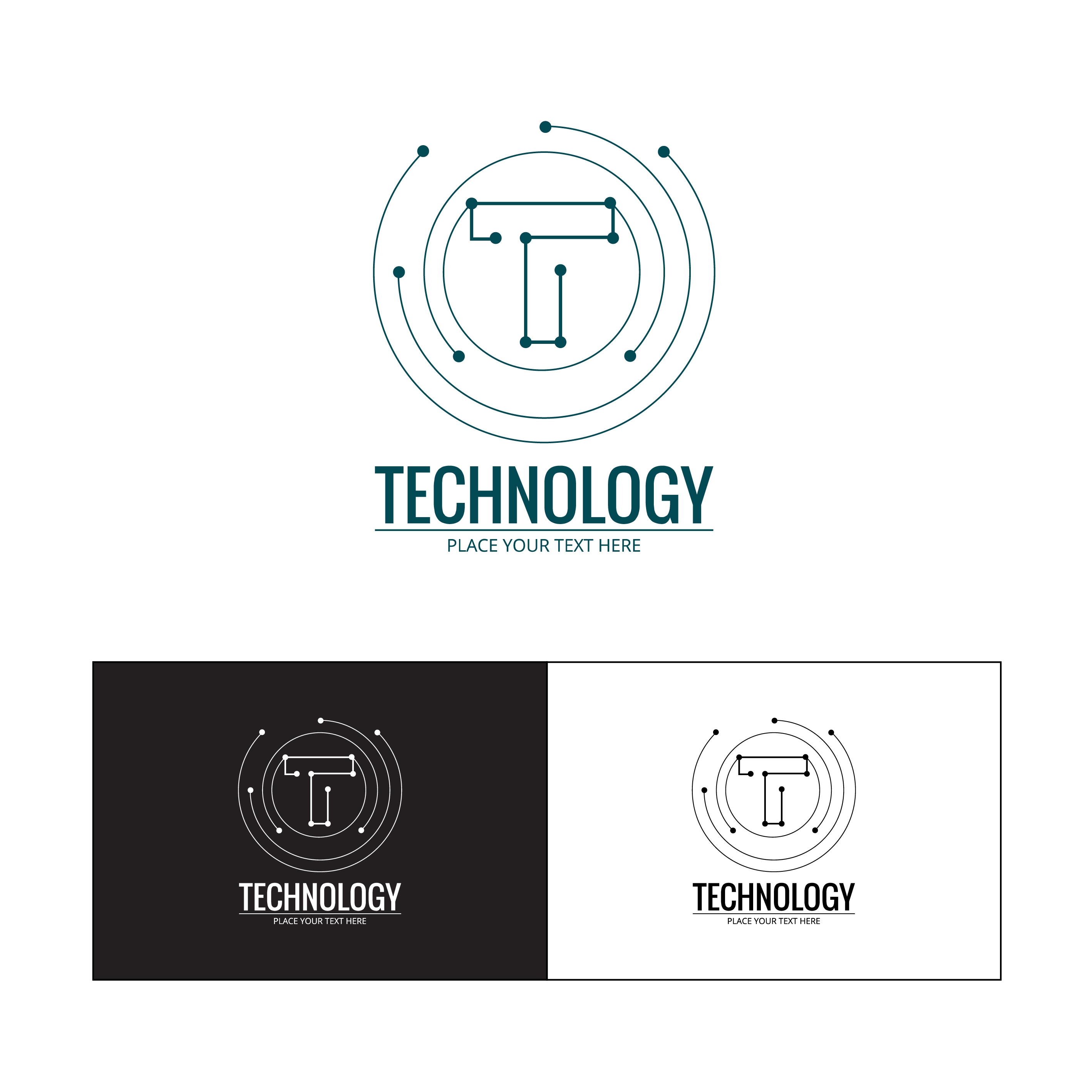 technology logo sets spots connection style lettering design