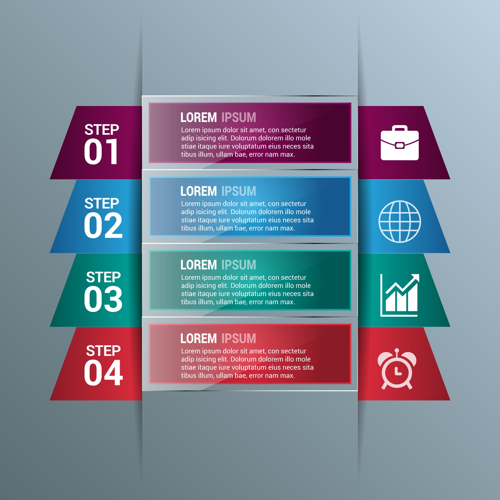 business infographic design glossy colored style