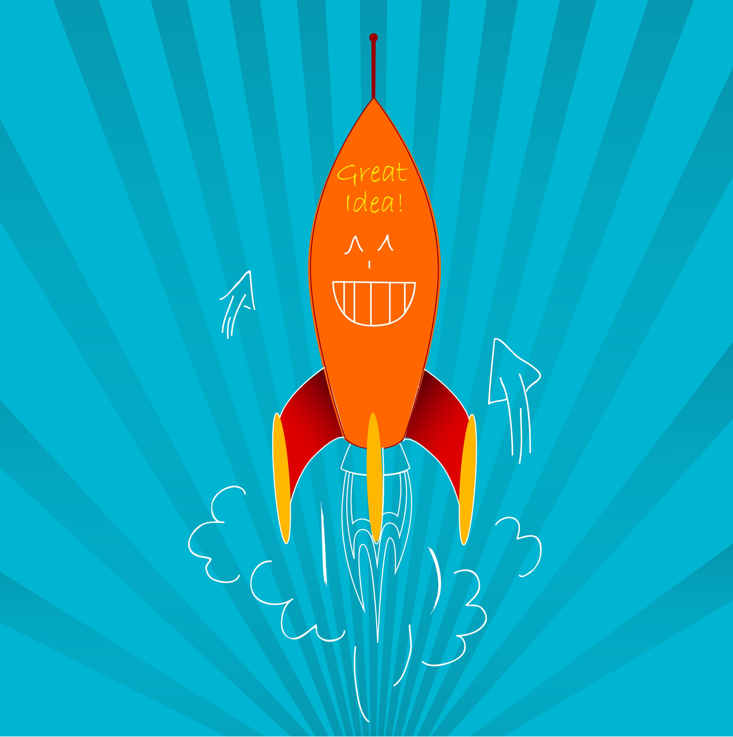 idea concept design cute rocket decoration cartoon style