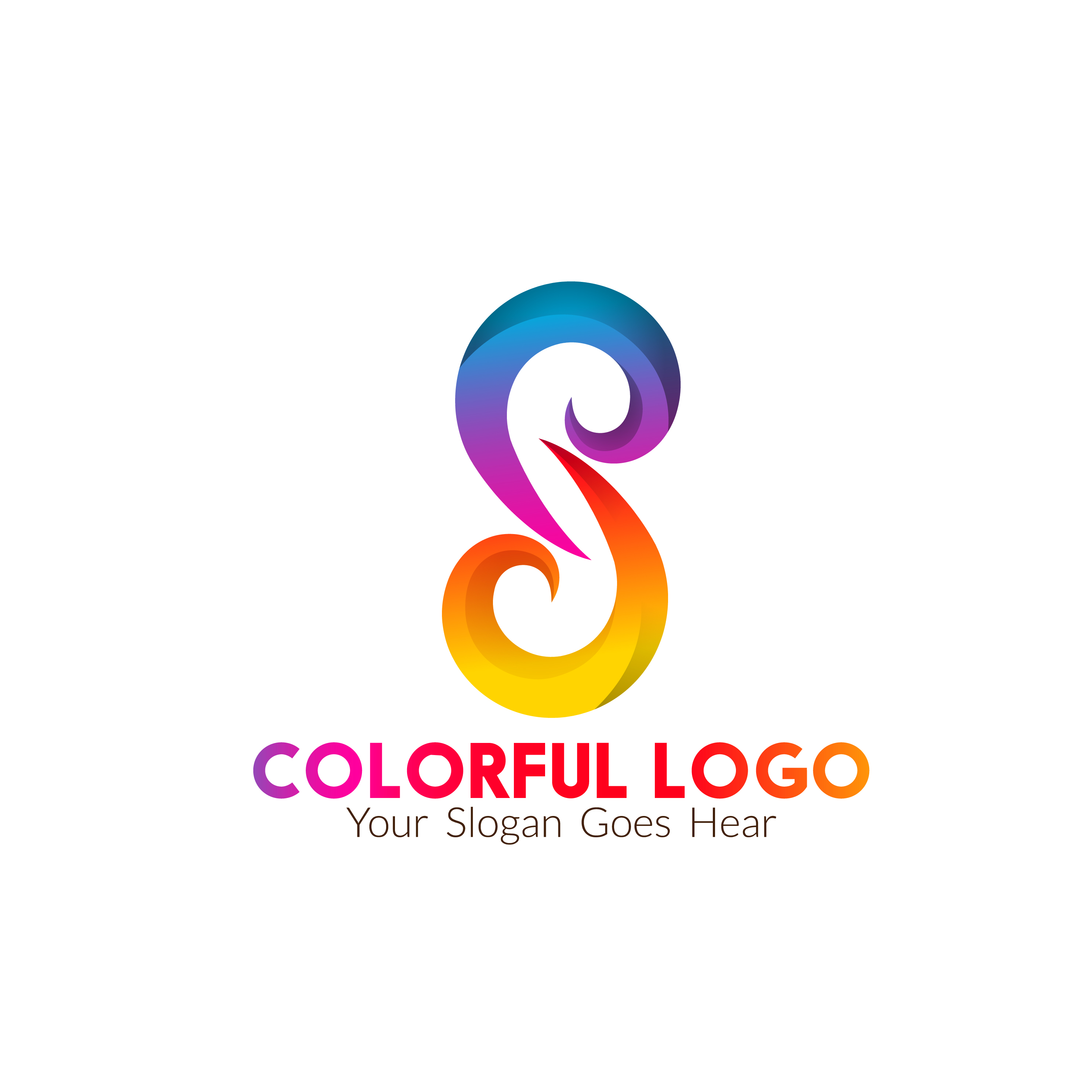 colorful logo design abstract curves style