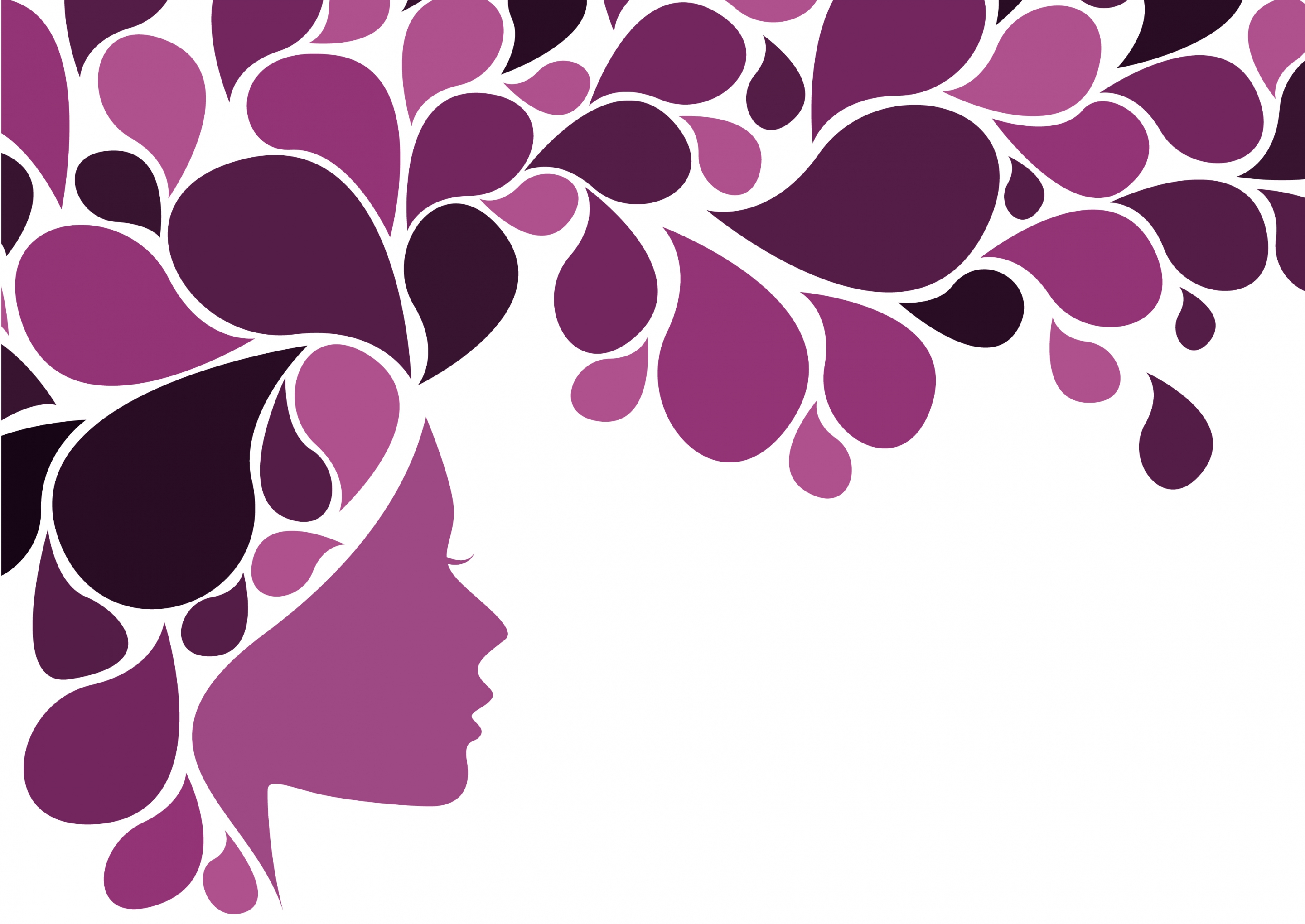 women and flowers background violet silhouette curves design