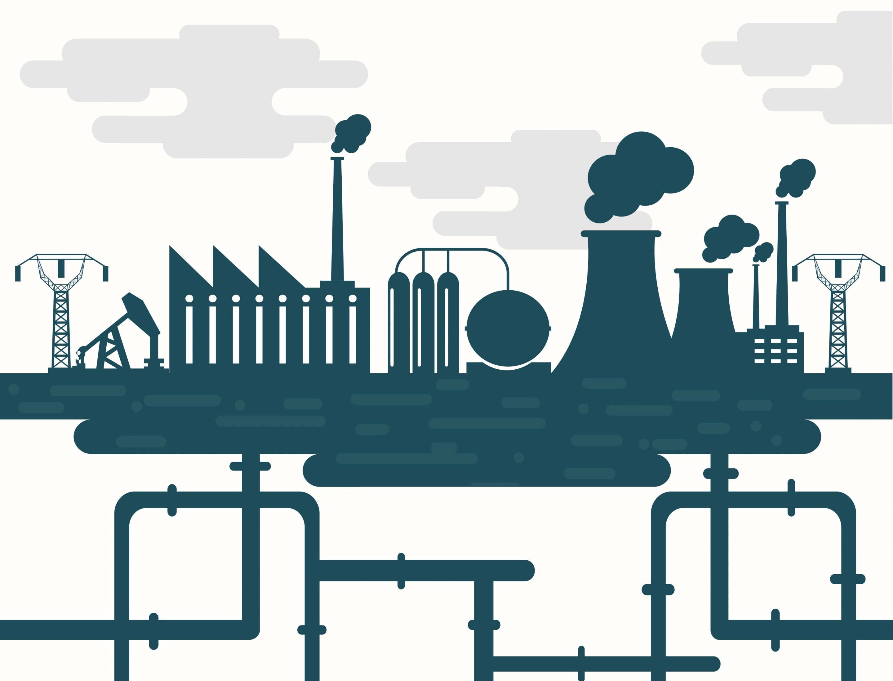 industrial background above and underground design silhouette style