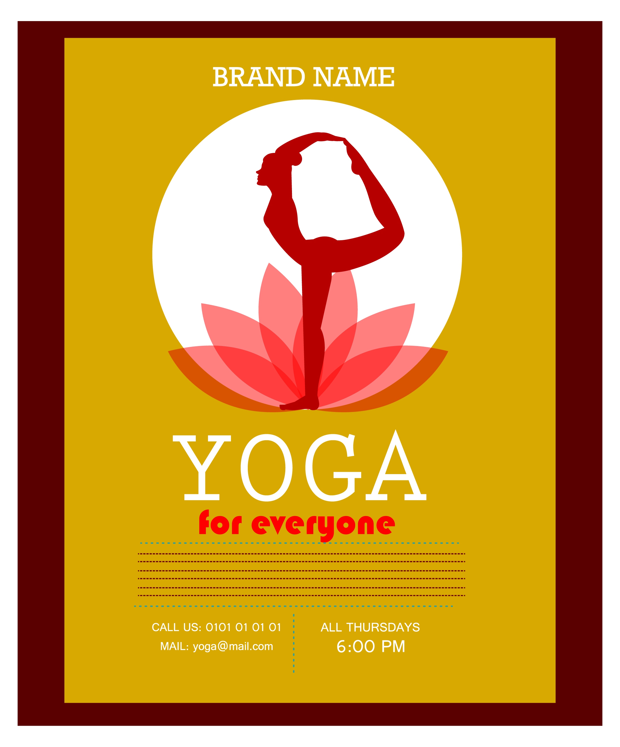 yoga promotion banner practicing female and lotus design