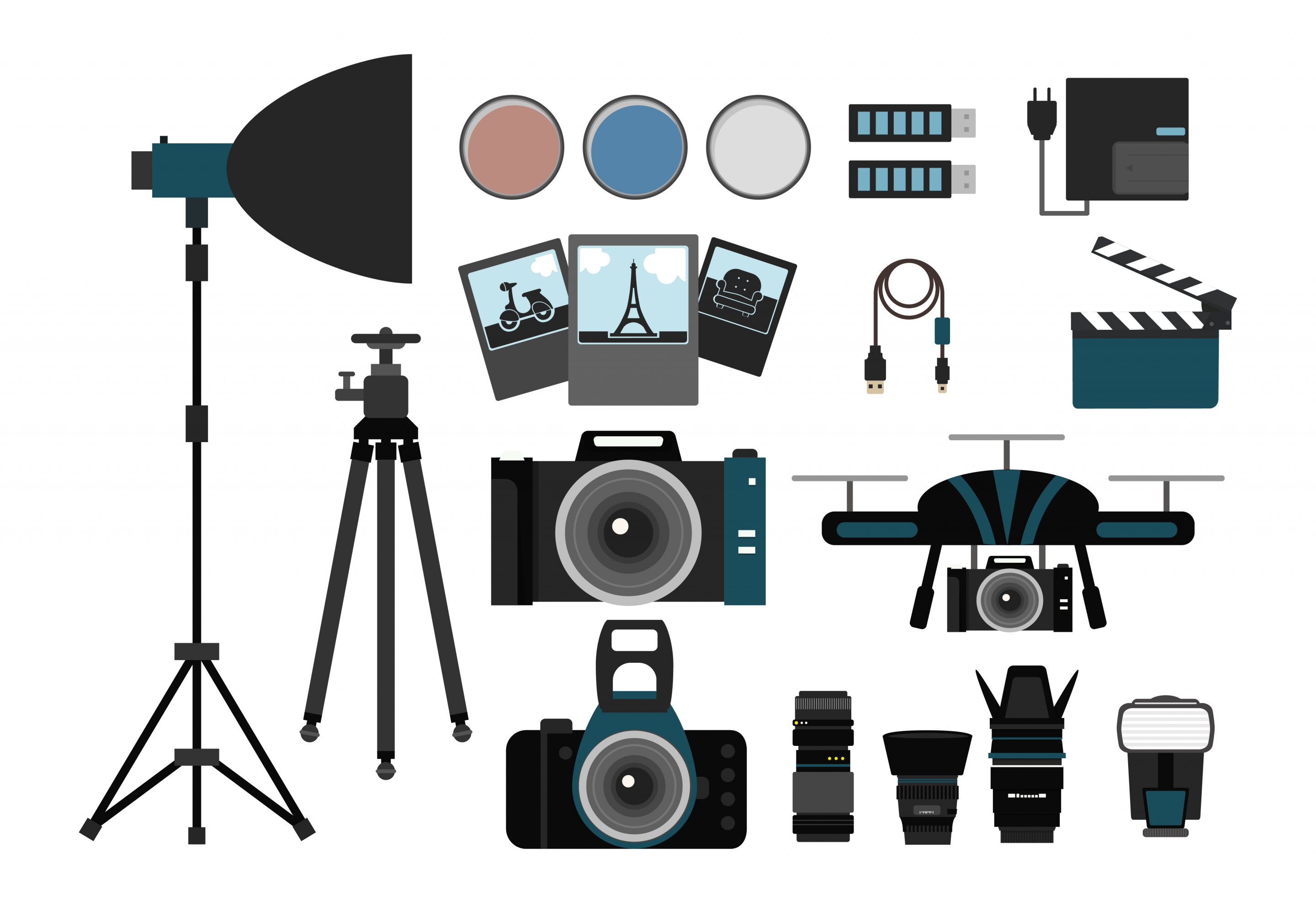 photography concept design various symbols elements isolation