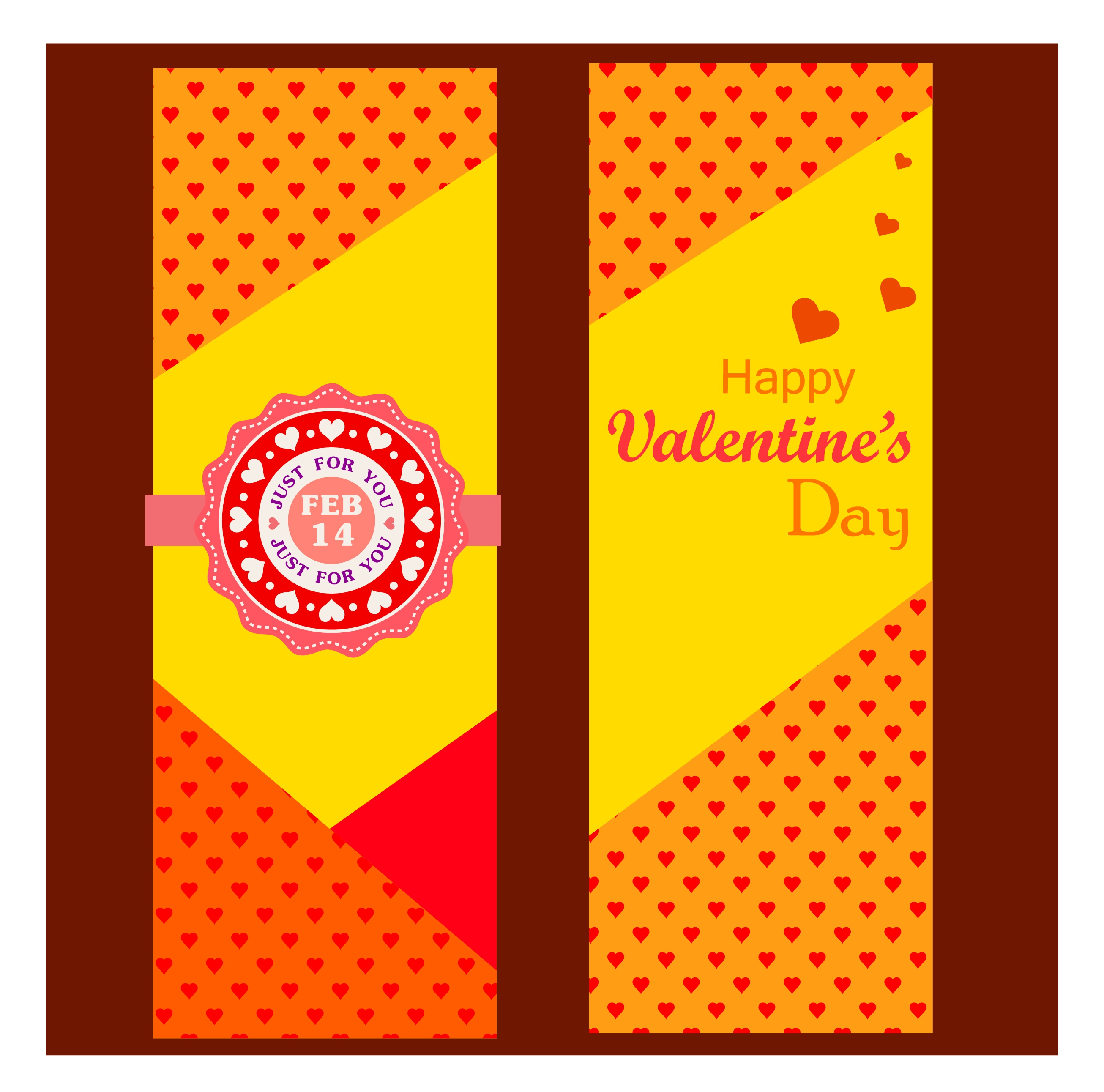 valentine card design hearts pattern on yellow background