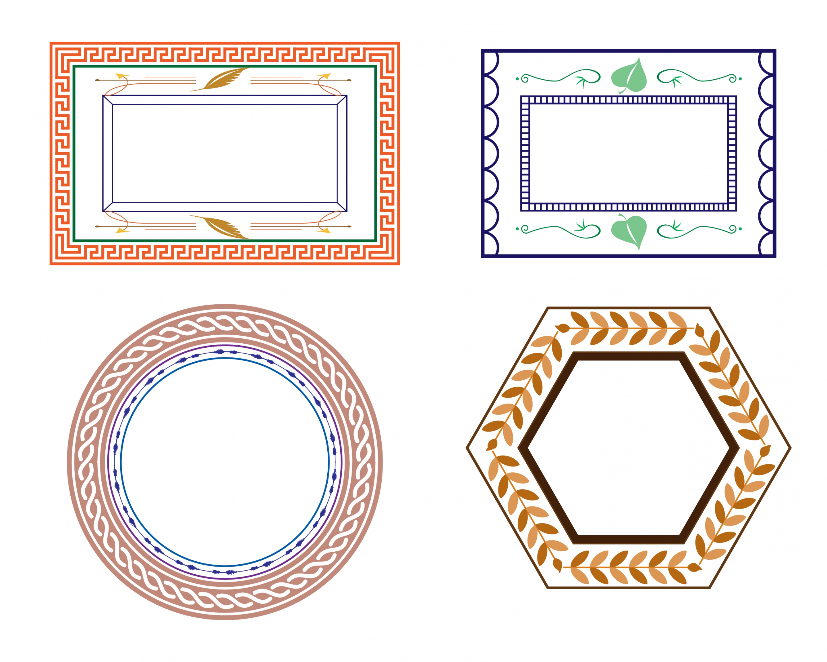 certificate frames collection various shapes in classical style