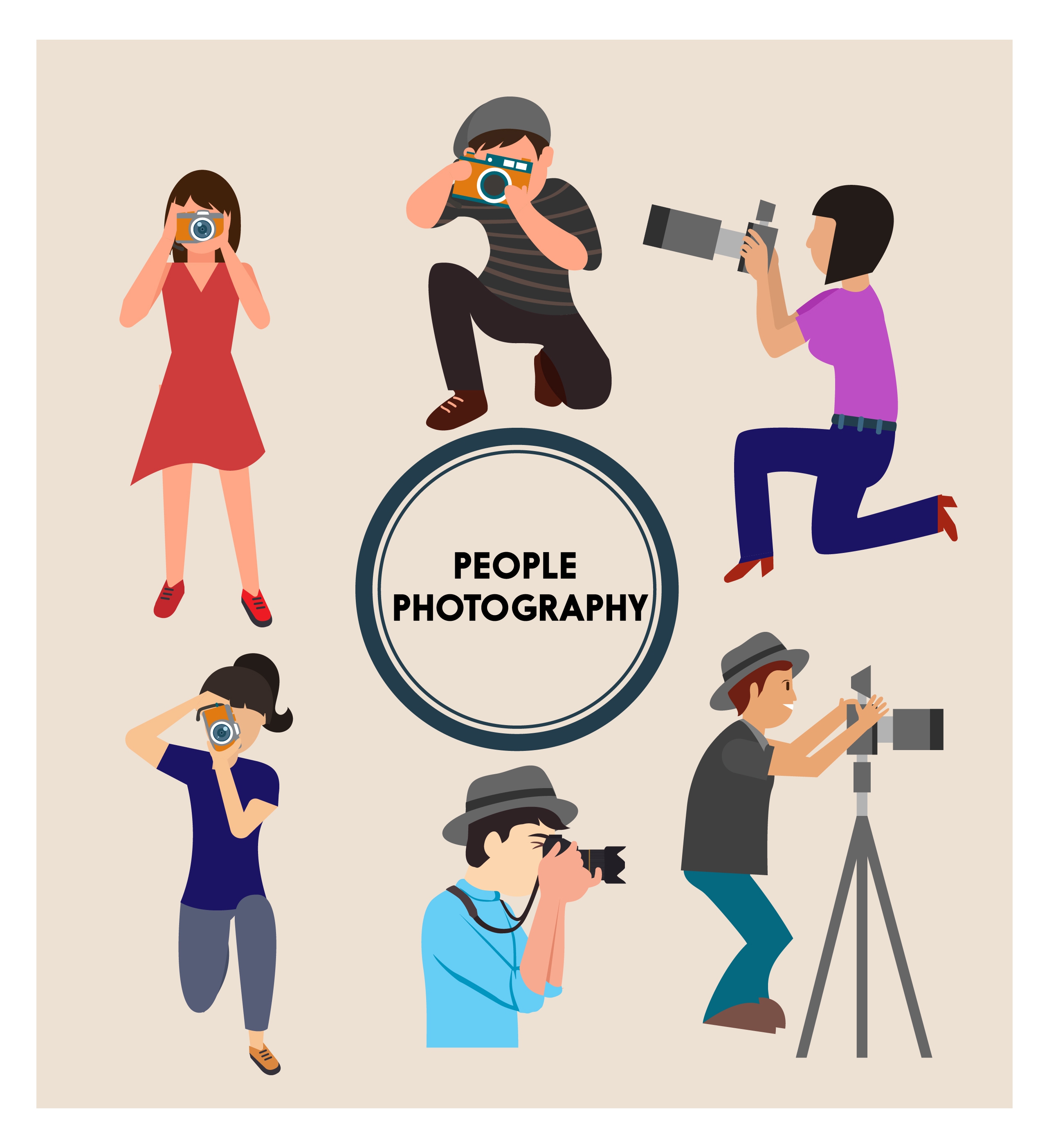 people photography icons various shooting gestures design