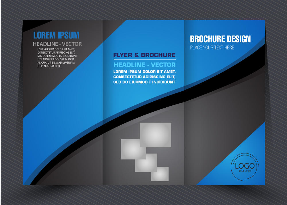 business brochure design with modern trifold style