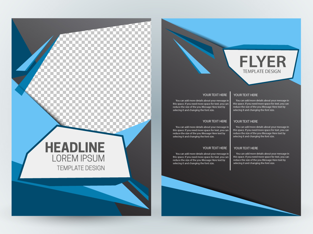 flyer template design with modern abstract checkered dark background