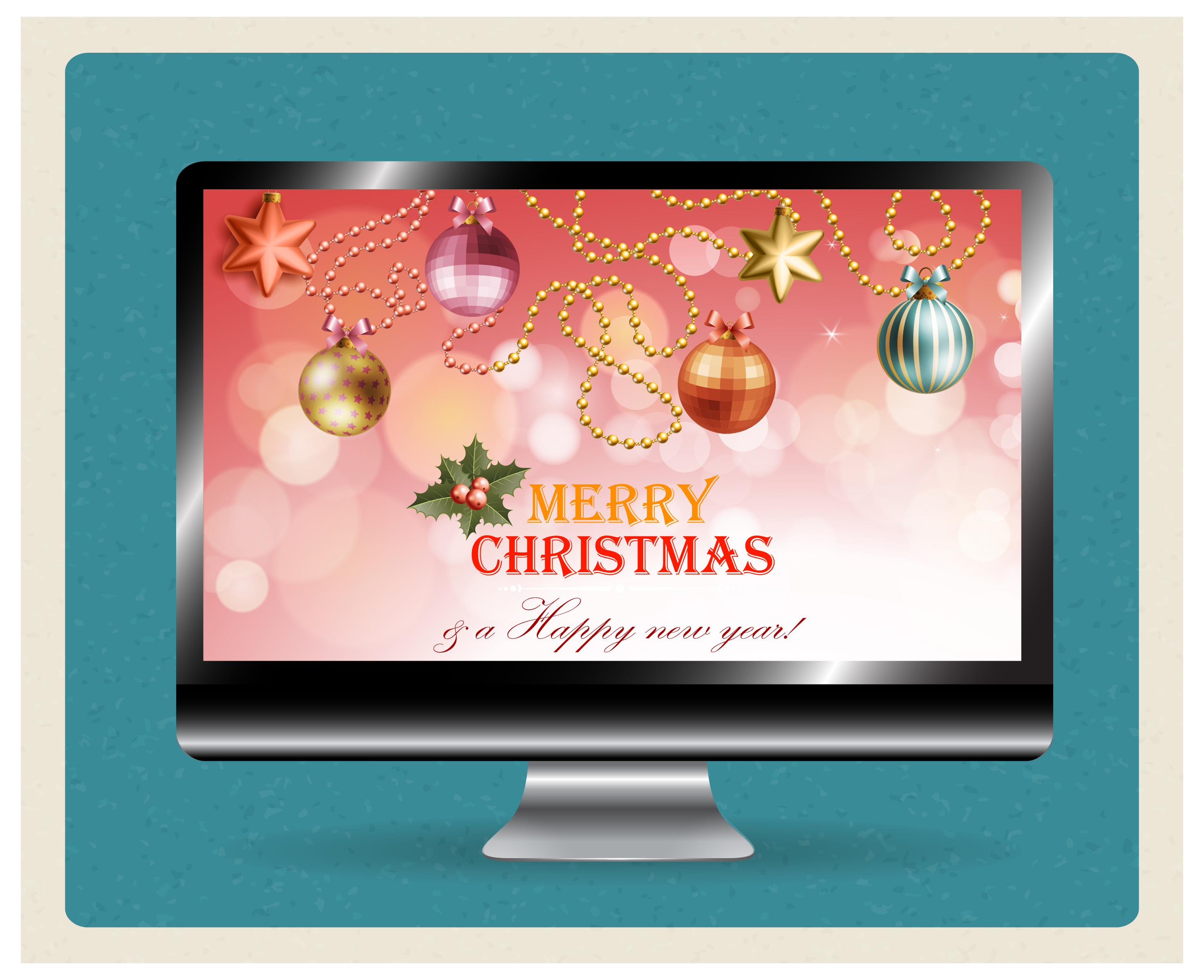 christmas template design on computer screen