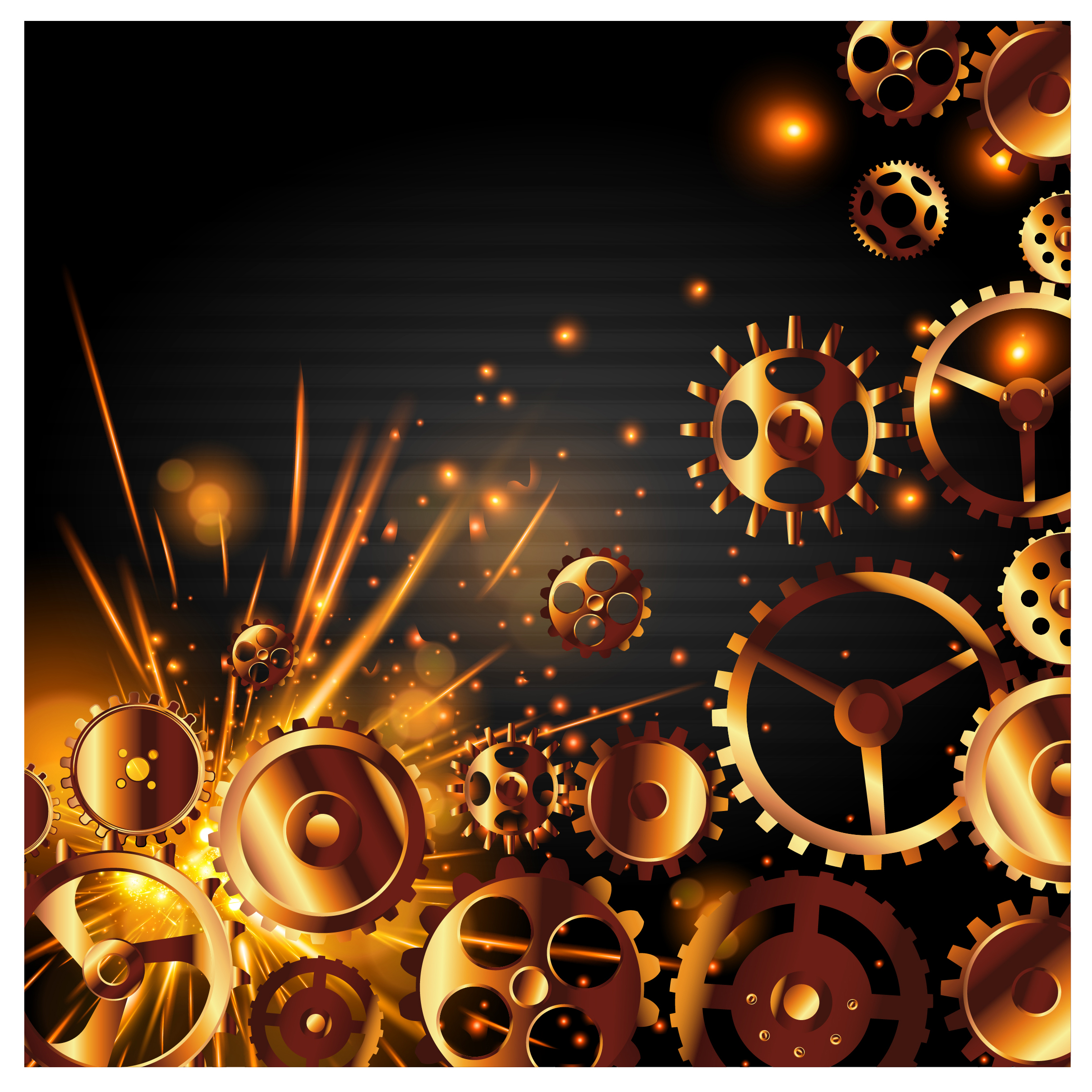 background vector design with cogwheels and sparkles