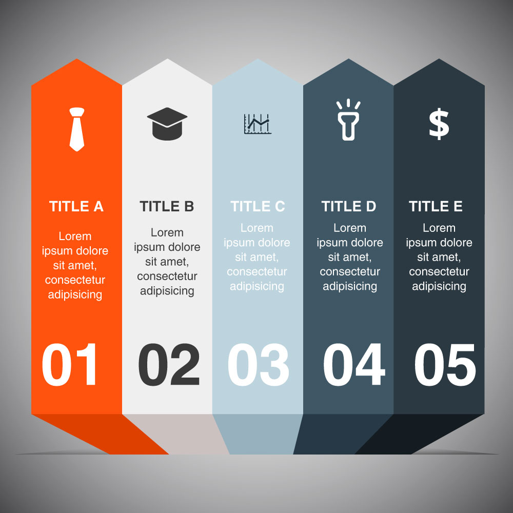 3d infographic diagram with vertical bars illustration