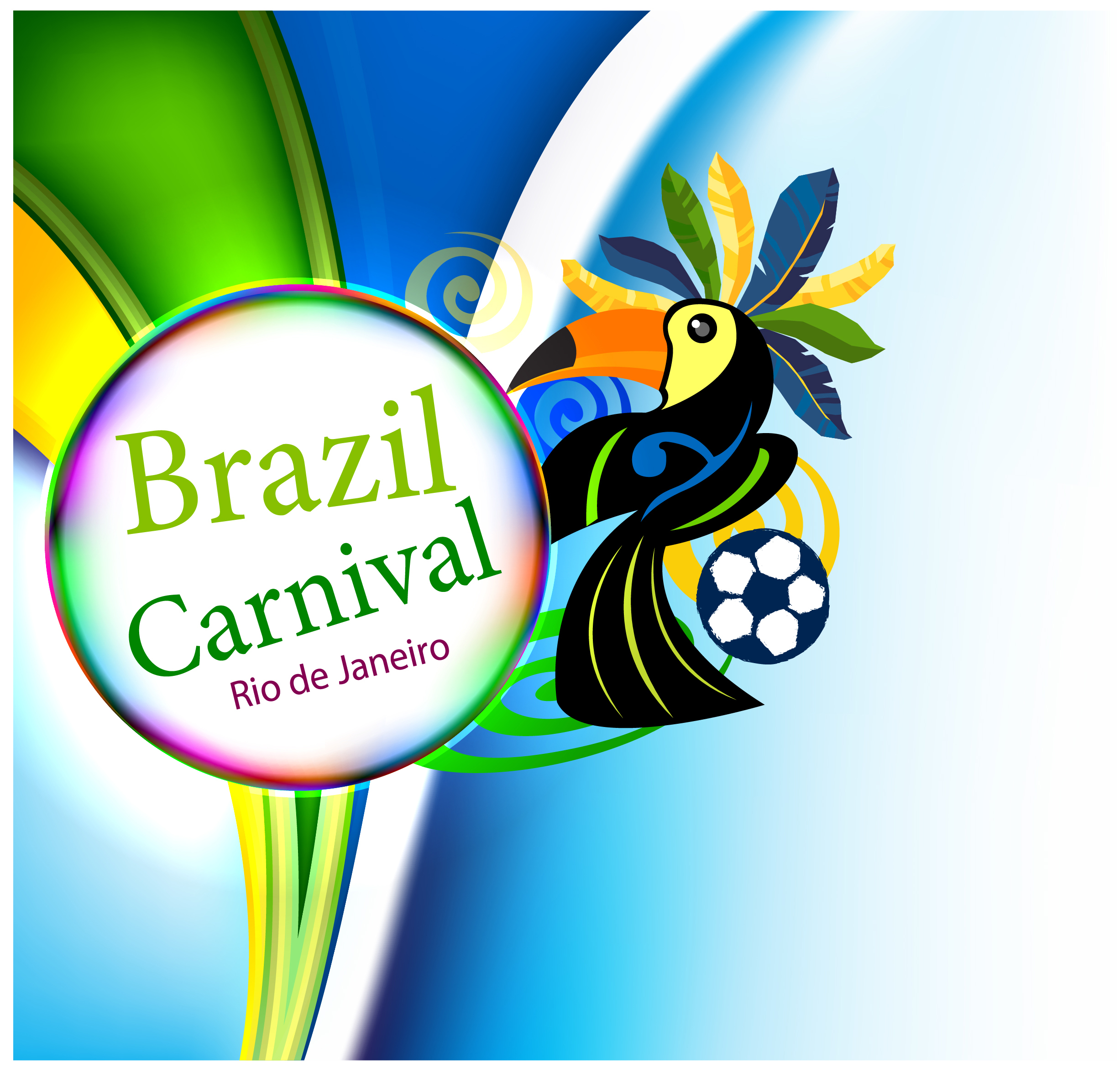 brazil carnival postcard flyer background design parrot