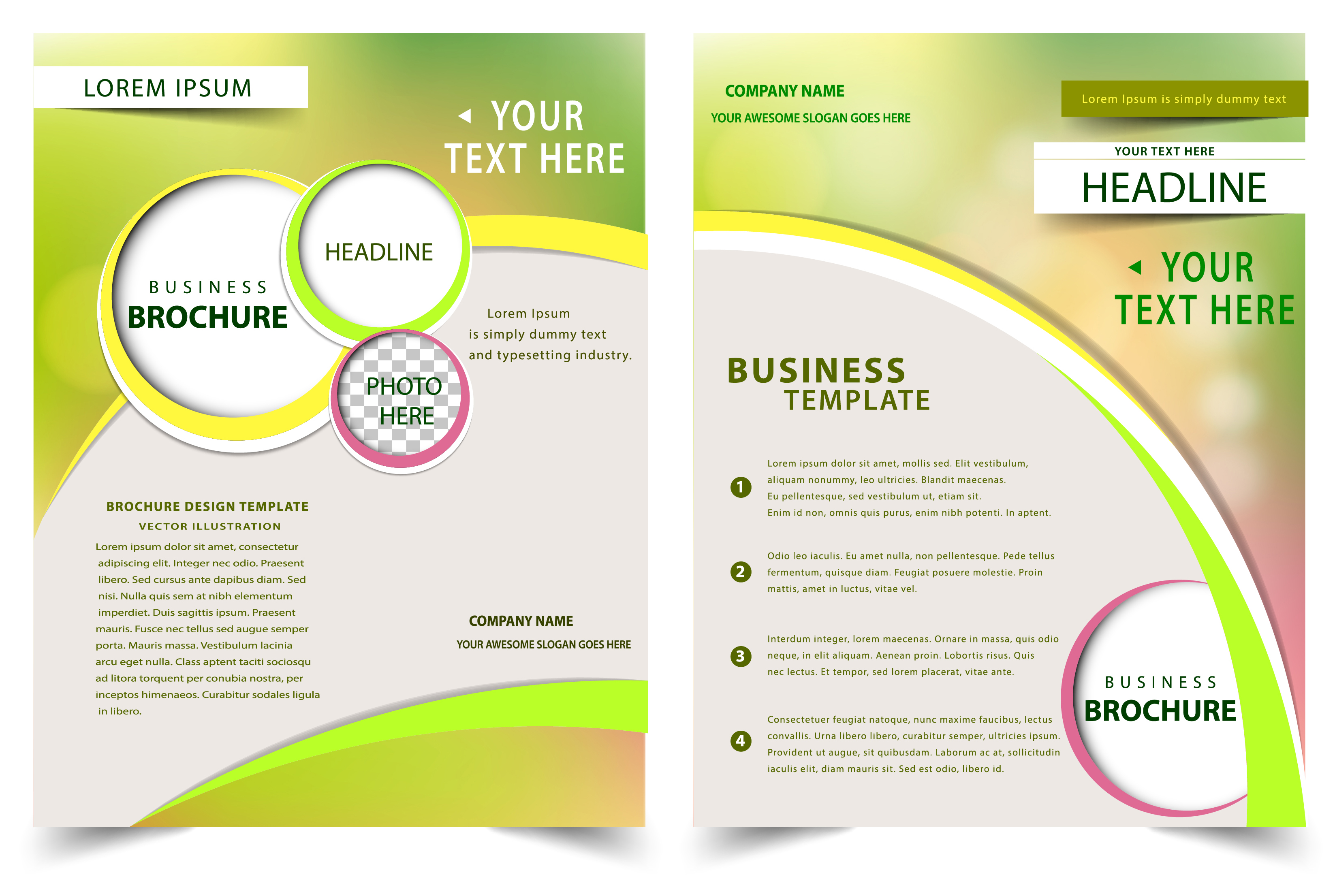 brochure design with bokeh modern style