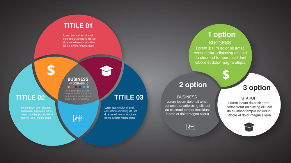 infographic vector illustration with inserted rounds