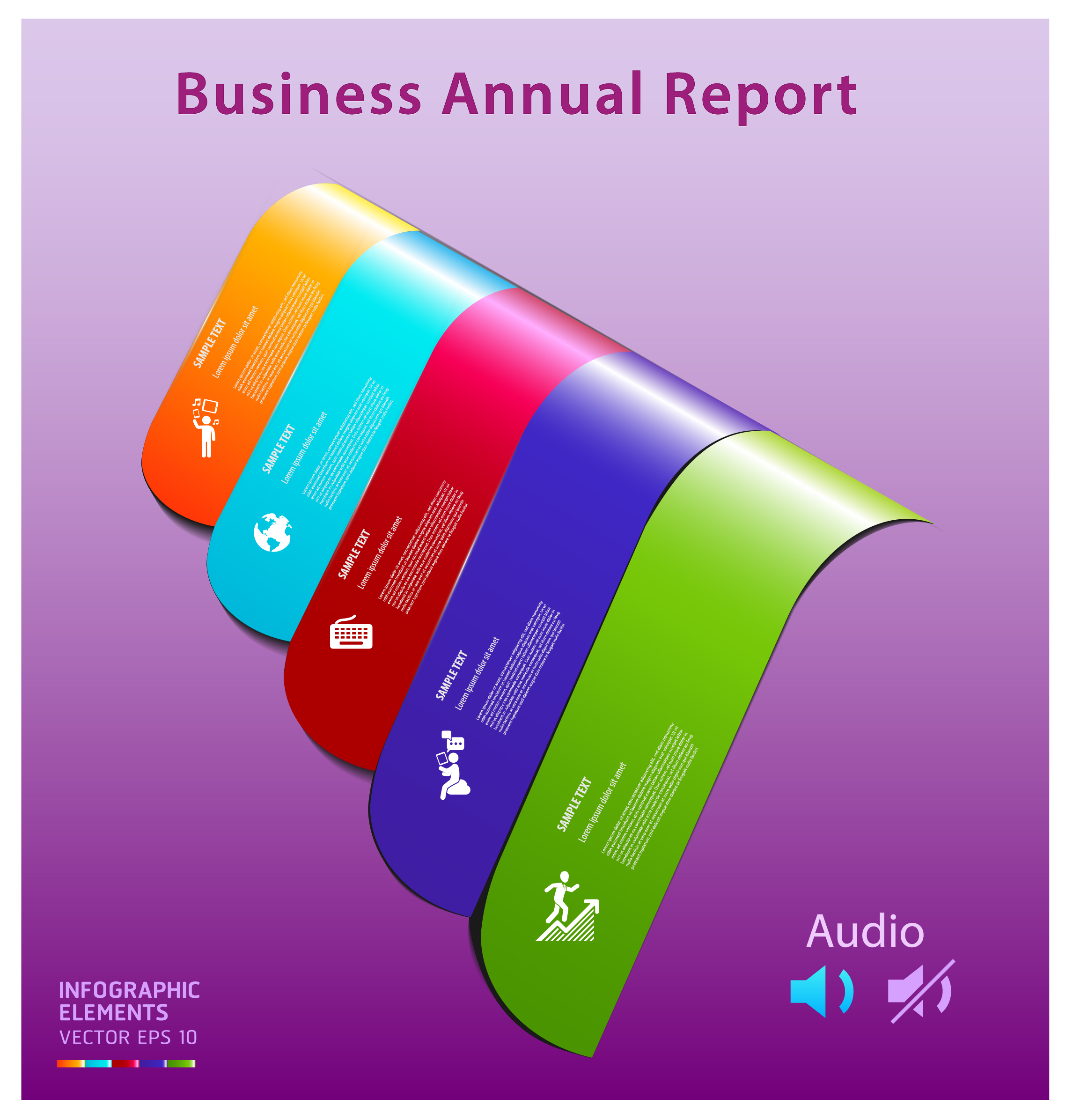 colorful infographic vector of business annual report