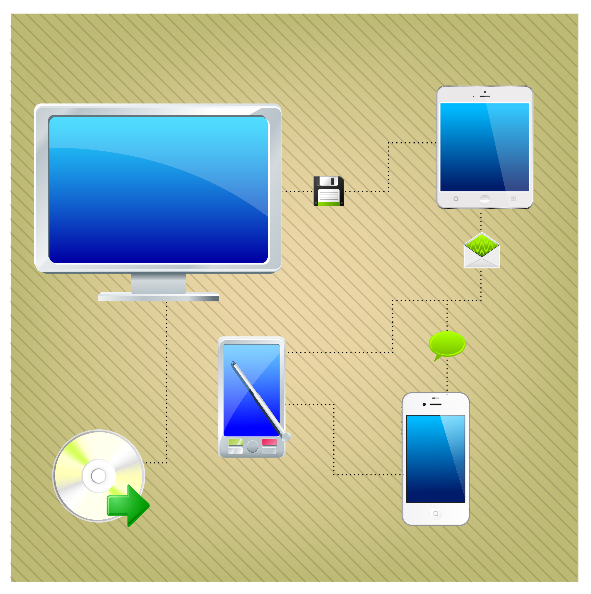 digital connection network flat design illustration