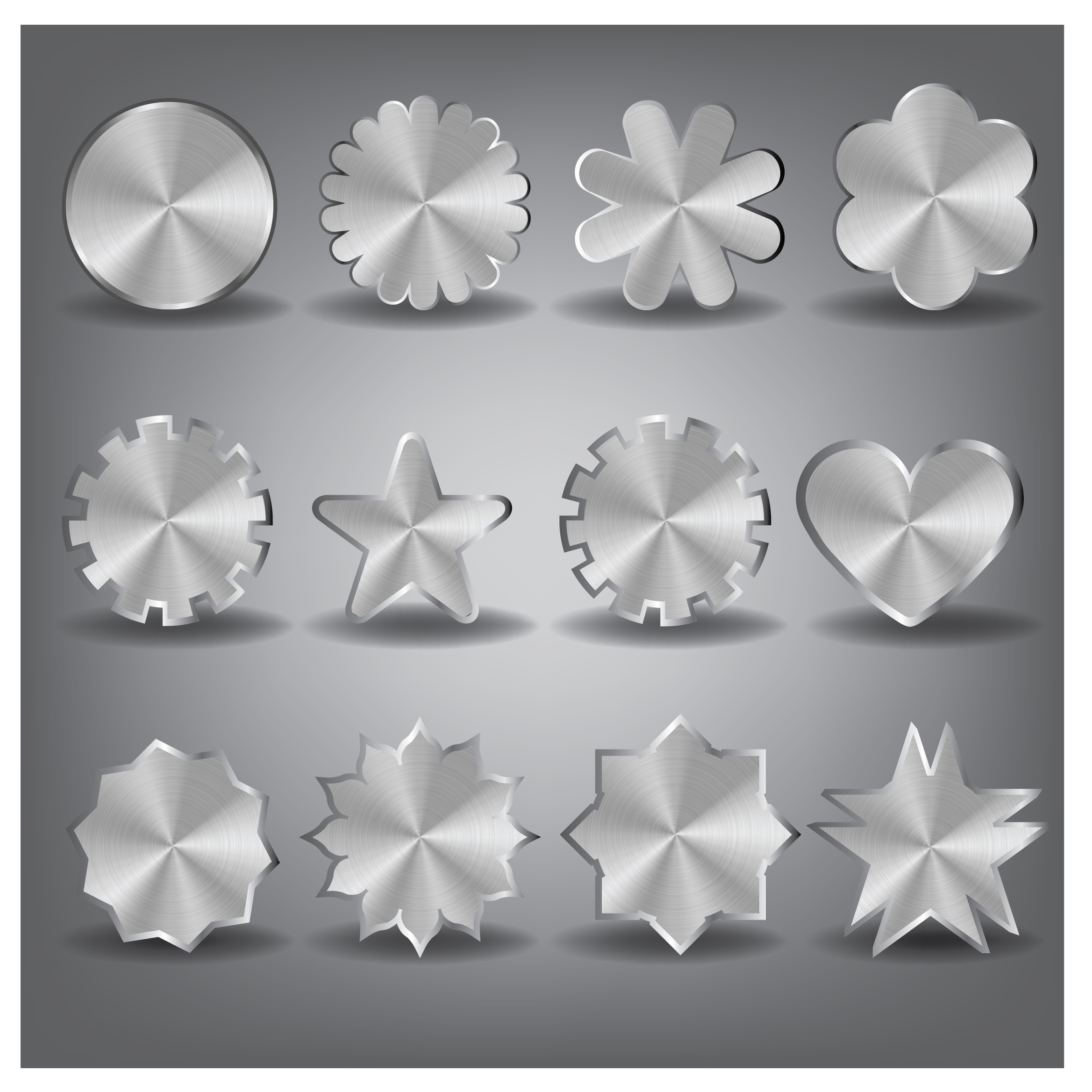 metal shape design element set